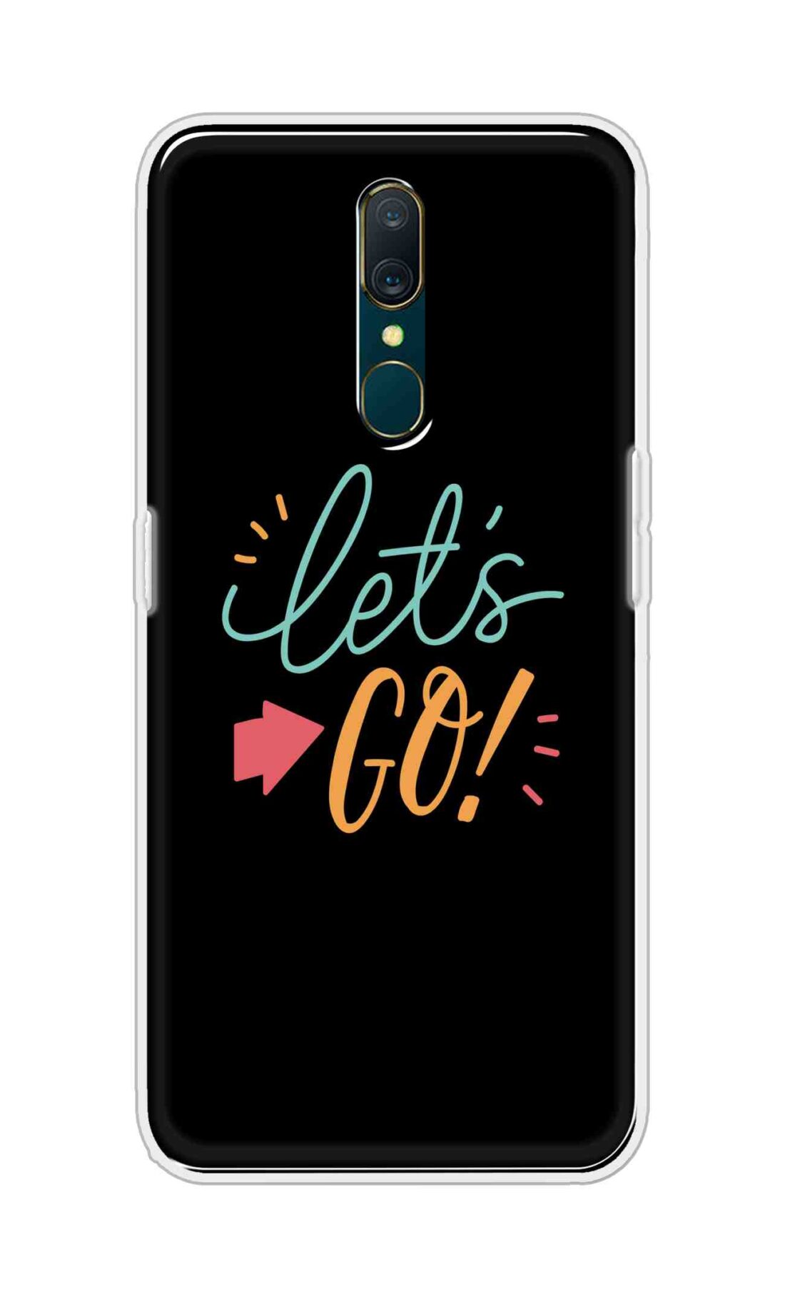 Coberta Back Cover For Oppo A9 Back Cover Stylish Case - Lets Go in Black Design Design D16650