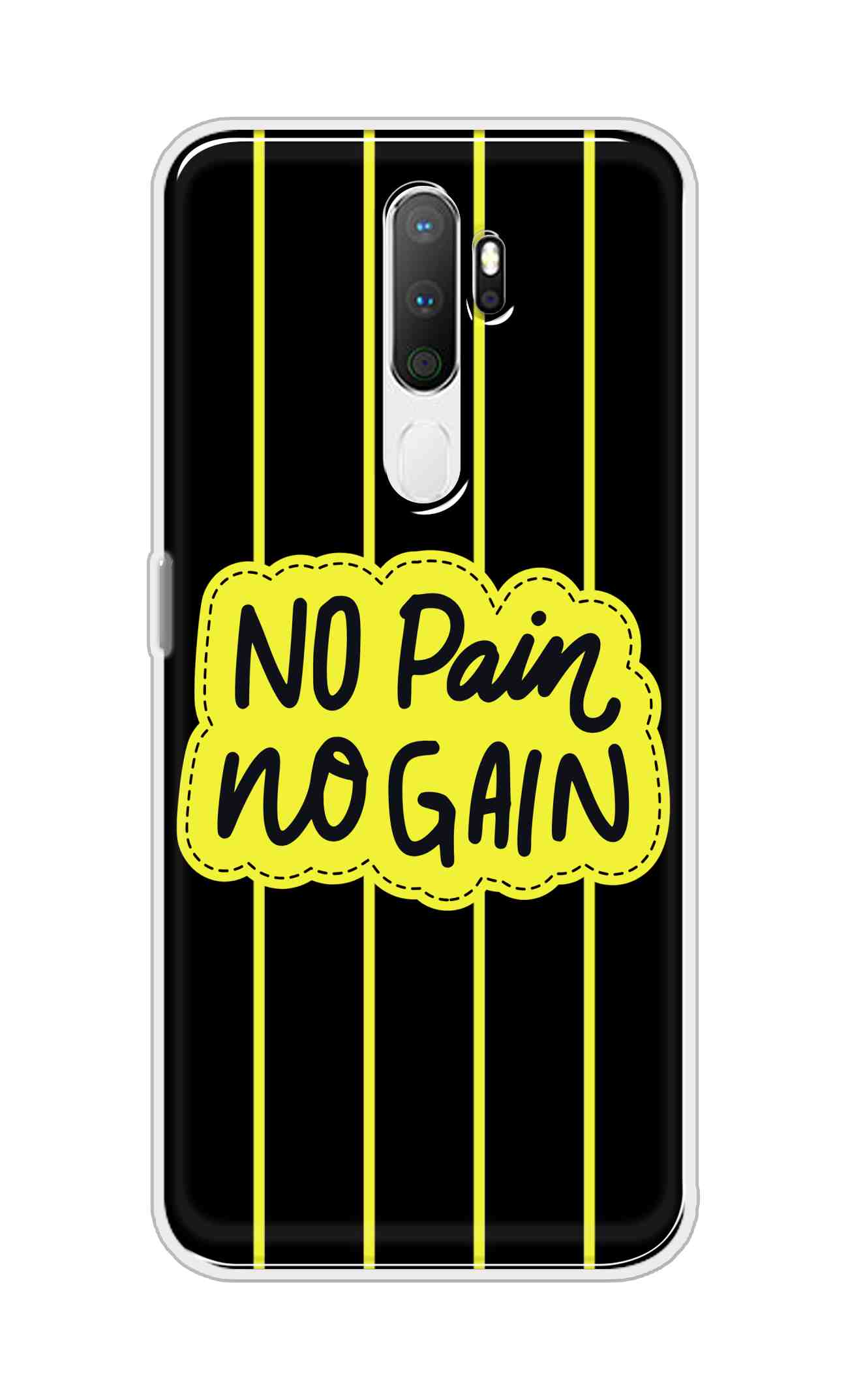 Coberta Back Cover For Oppo A9 2020 Back Cover Stylish Case - No Pain No Gain in Yellow Design D16508