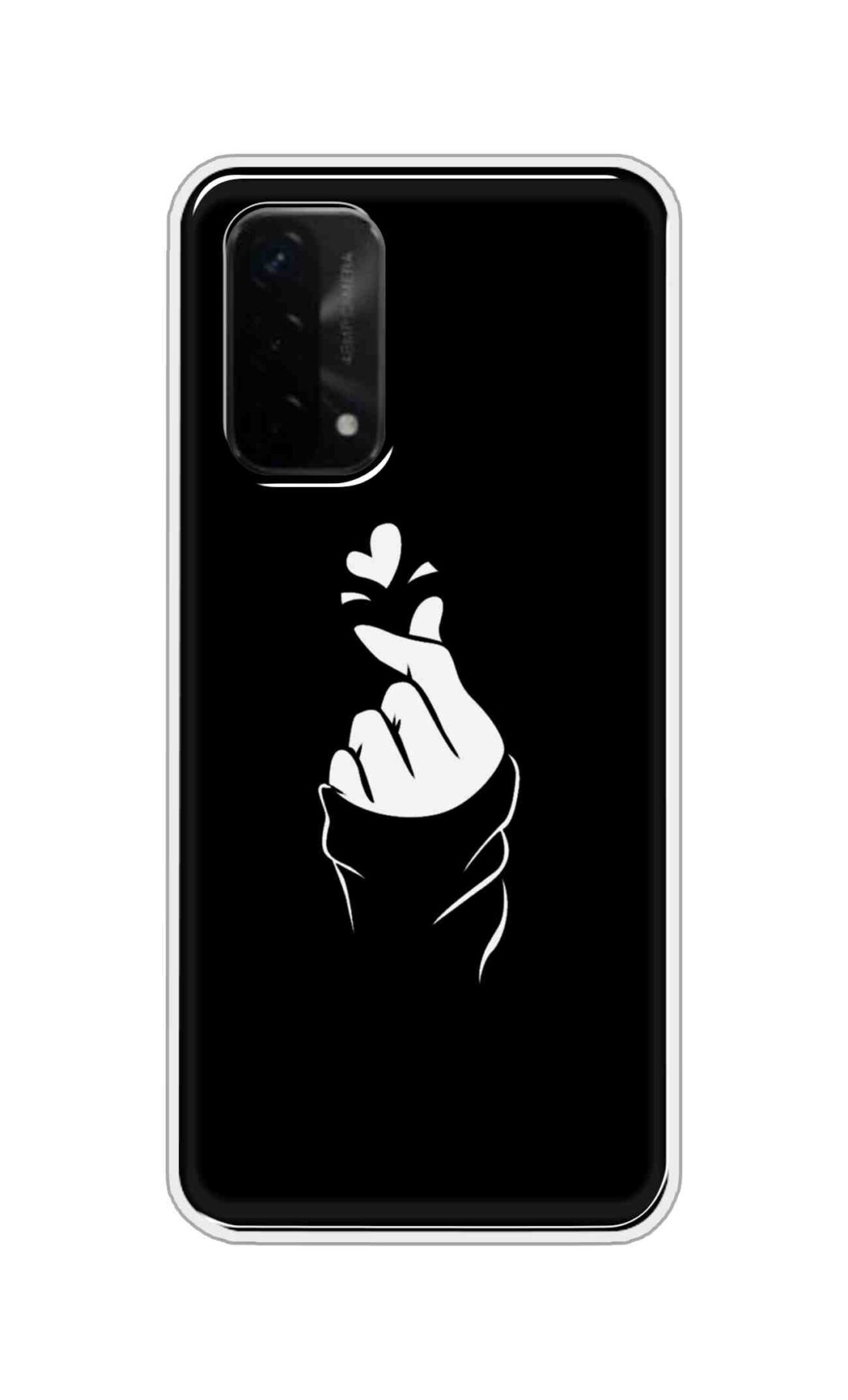 Coberta Back Cover For Oppo A93 5G Back Cover Stylish Case - Black Korean Heart Design D11802