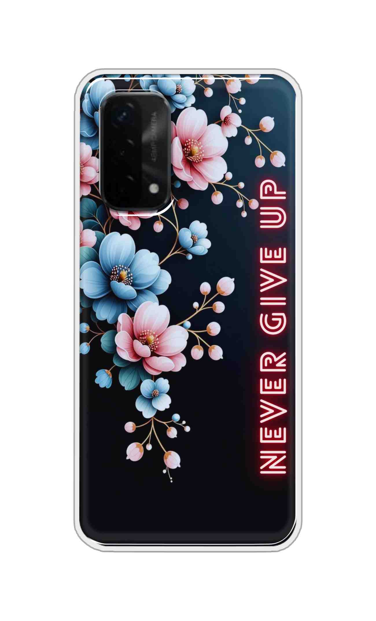 Coberta Back Cover For Oppo A93 5G Back Cover Stylish Case - Never Give Up with Flowers Design D16500