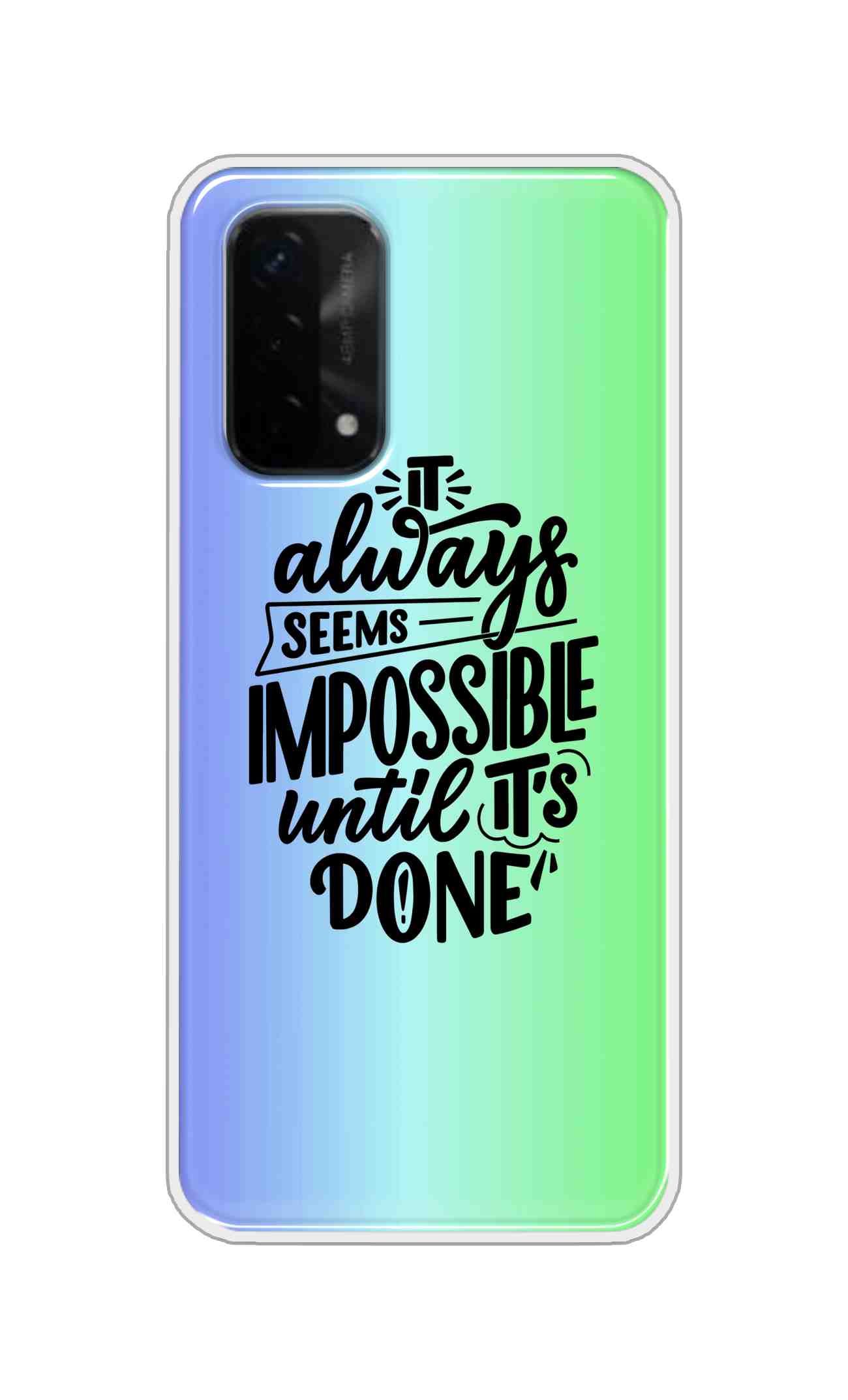 Coberta Back Cover For Oppo A93 5G Back Cover Stylish Case - It Always Seems Impossible Until Its Done in Green and Blue Design D16502