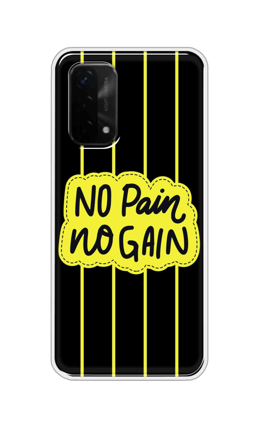 Coberta Back Cover For Oppo A93 5G Back Cover Stylish Case - No Pain No Gain in Yellow Design D16508
