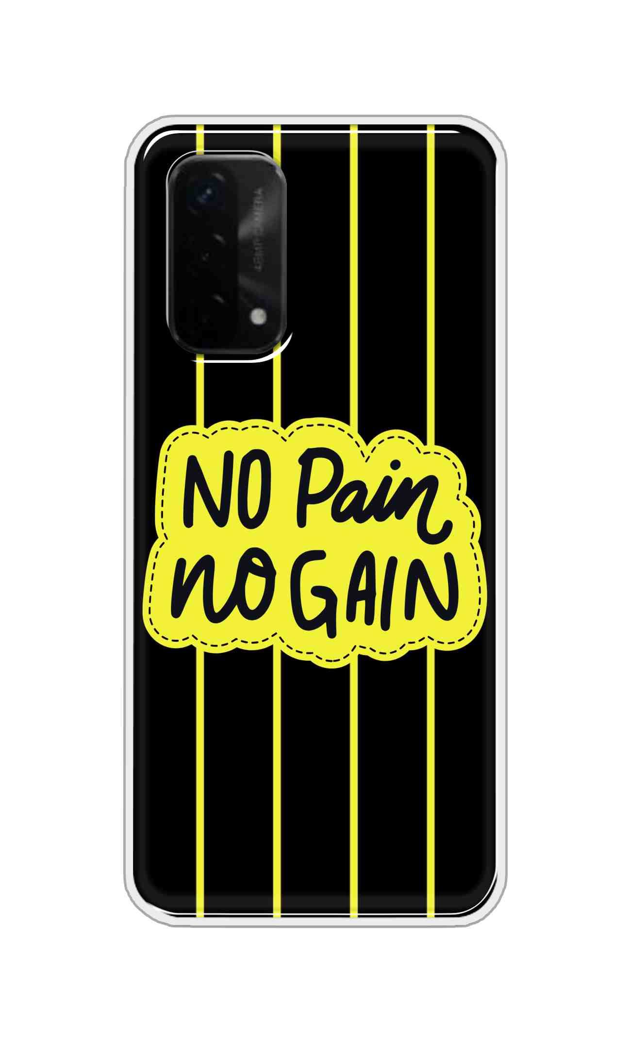 Coberta Back Cover For Oppo A93 5G Back Cover Stylish Case - No Pain No Gain in Yellow Design D16508
