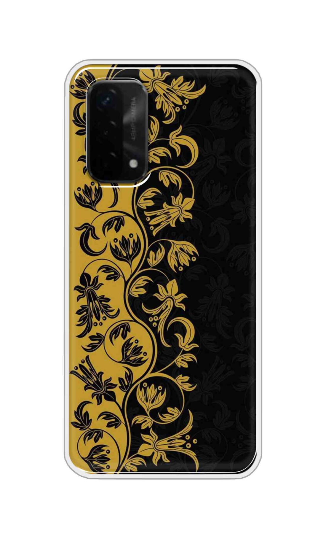 Coberta Back Cover For Oppo A93 5G Back Cover Stylish Case - Black and Yellow Leaves Design D16518
