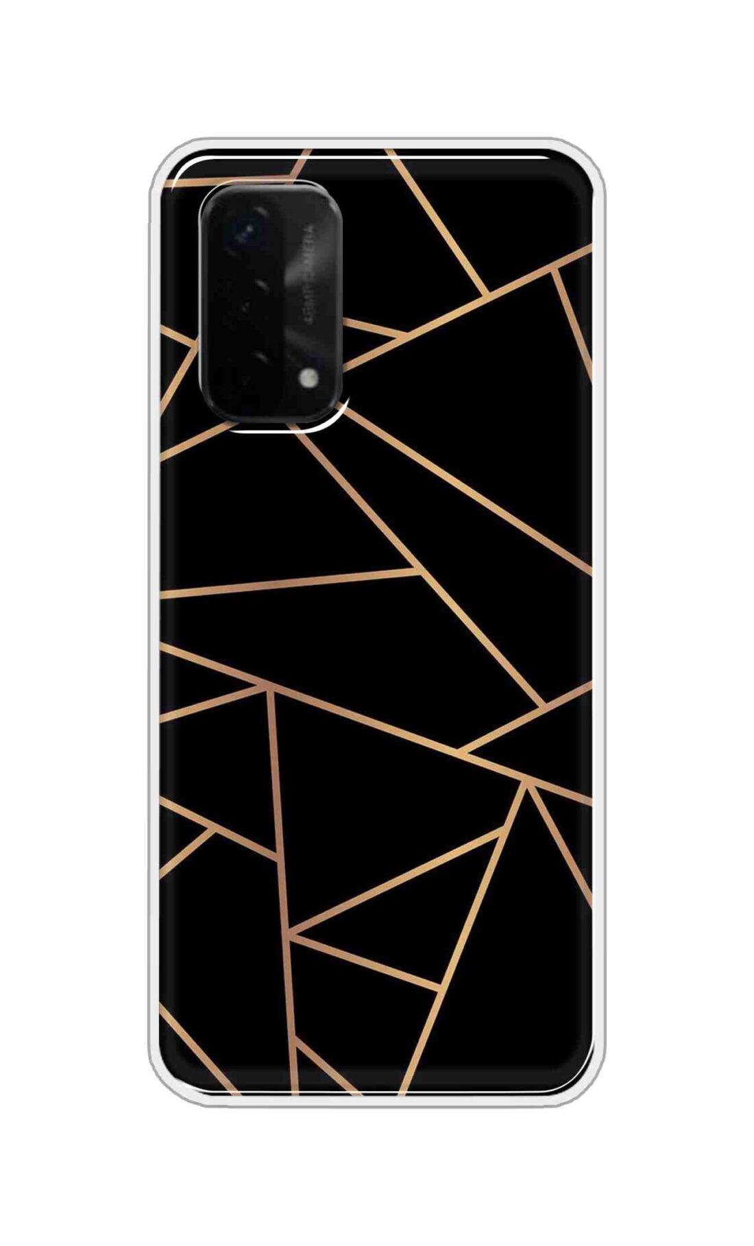 Coberta Back Cover For Oppo A93 5G Back Cover Stylish Case - Golden Zig Zag Pattern in Black Design D16519