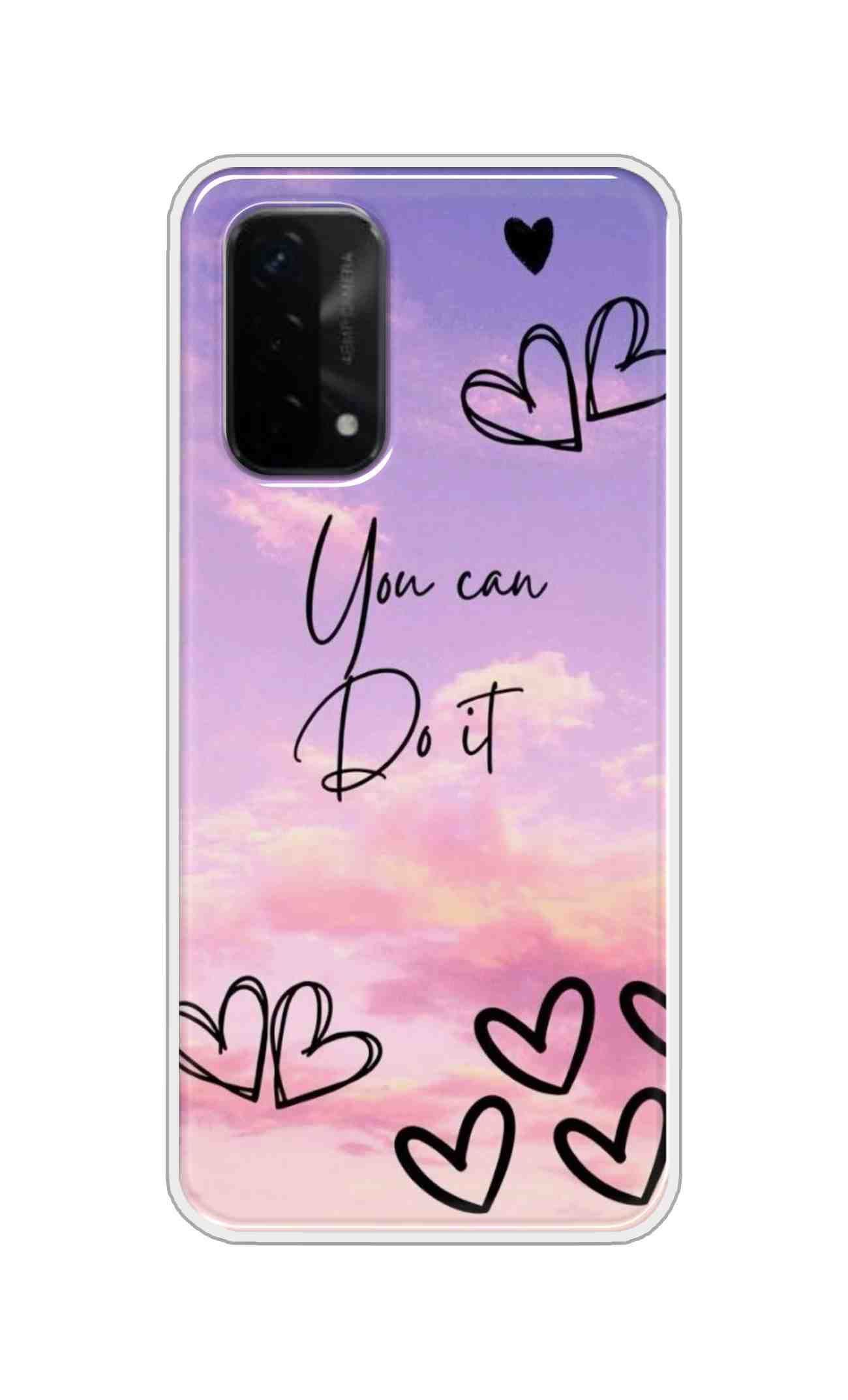 Coberta Back Cover For Oppo A93 5G Back Cover Stylish Case - You Can Do It and Hearts Design D16539