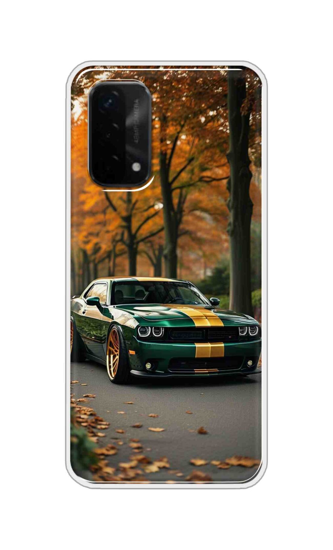 Coberta Back Cover For Oppo A93 5G Back Cover Stylish Case - Golden Line in Green Design D16546