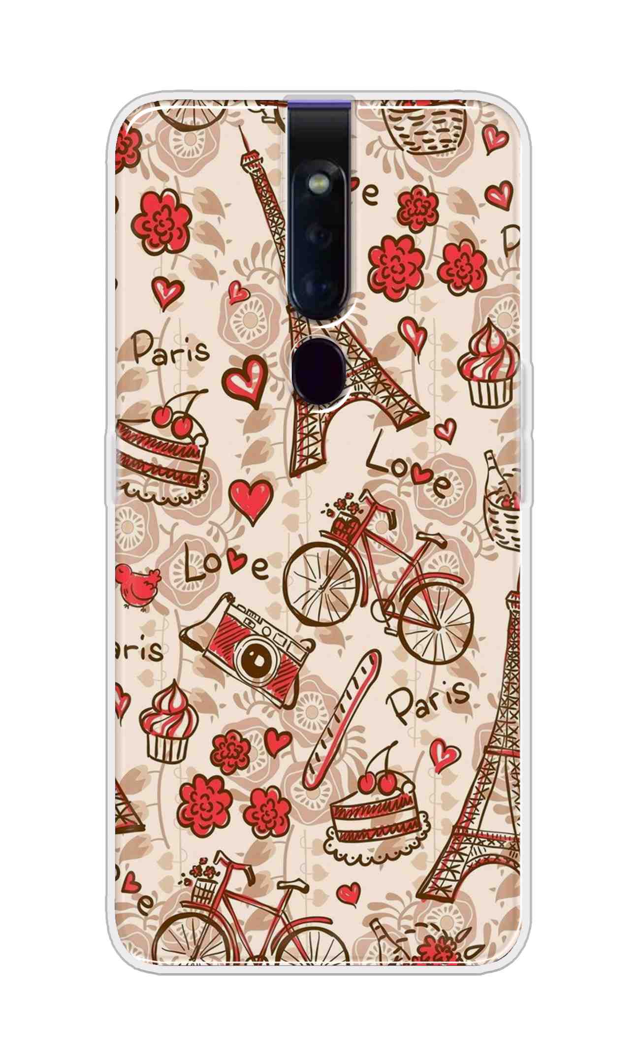 Coberta Back Cover For Oppo F11 Pro Back Cover Stylish Case - Paris and Love Text Pattern D11626