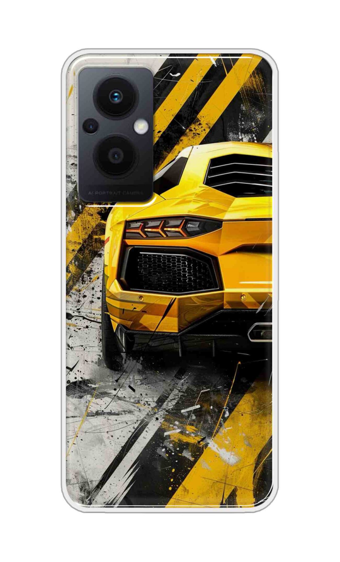 Coberta Back Cover For Oppo F21 pro 5G Back Cover Stylish Case - Yellow Modified Car Design D16618