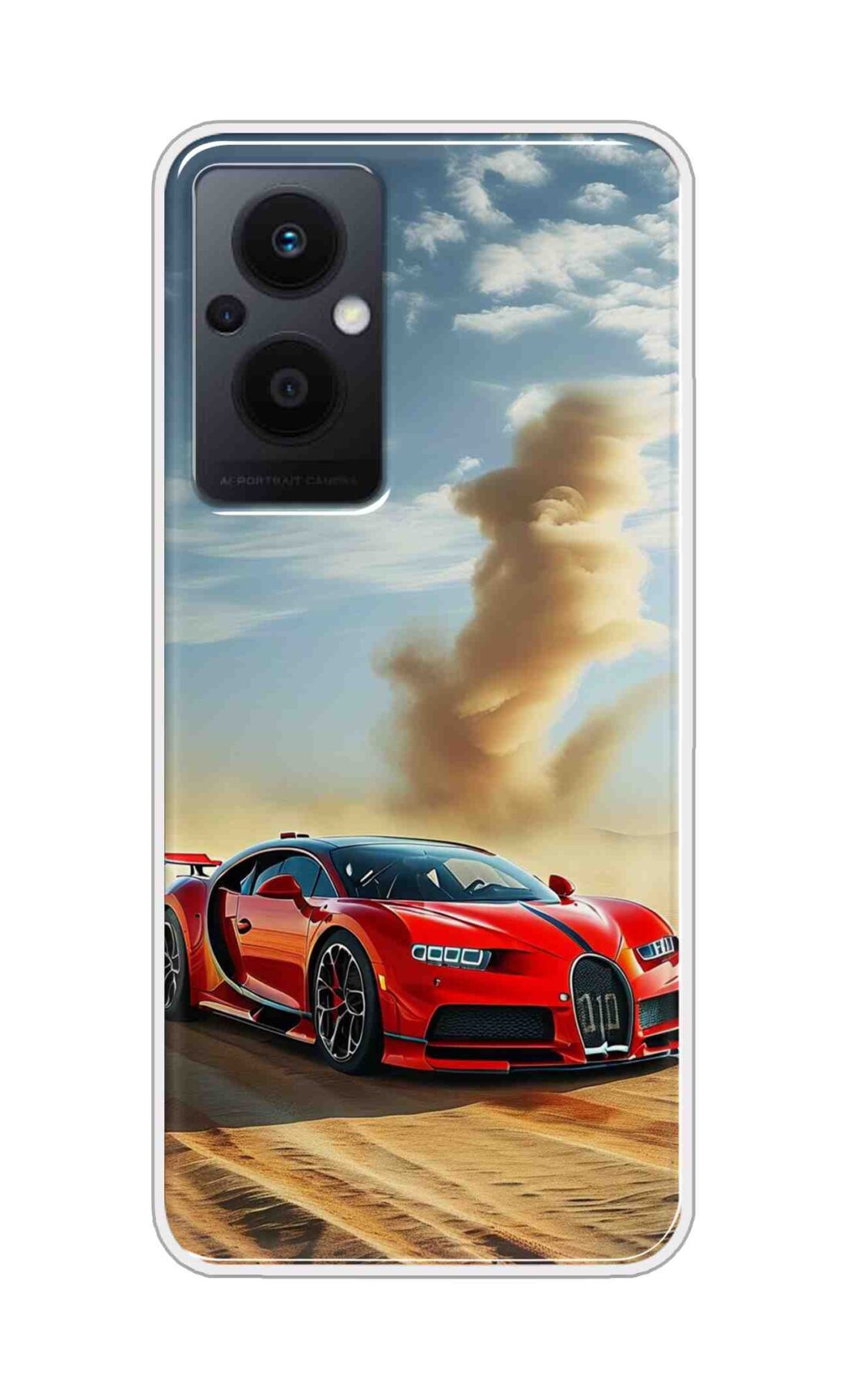 Coberta Back Cover For Oppo F21 pro 5G Back Cover Stylish Case - Red Modified Car on Sand Design D16634