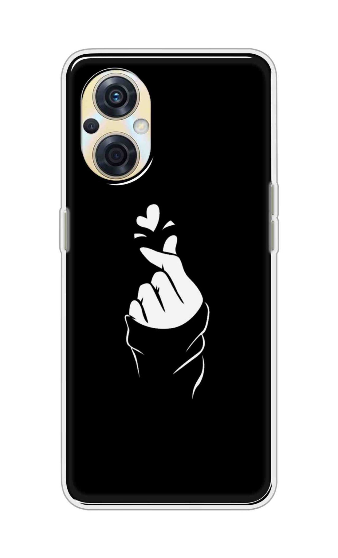 Coberta Back Cover For Oppo F21s Pro 5G Back Cover Stylish Case - Black Korean Heart Design D11802