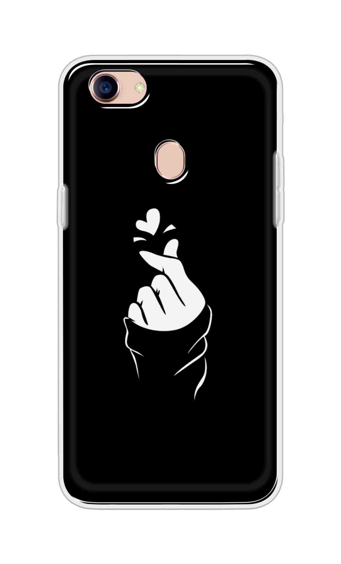 Coberta Back Cover For Oppo F5 Youth Back Cover Stylish Case - Black Korean Heart Design D11802