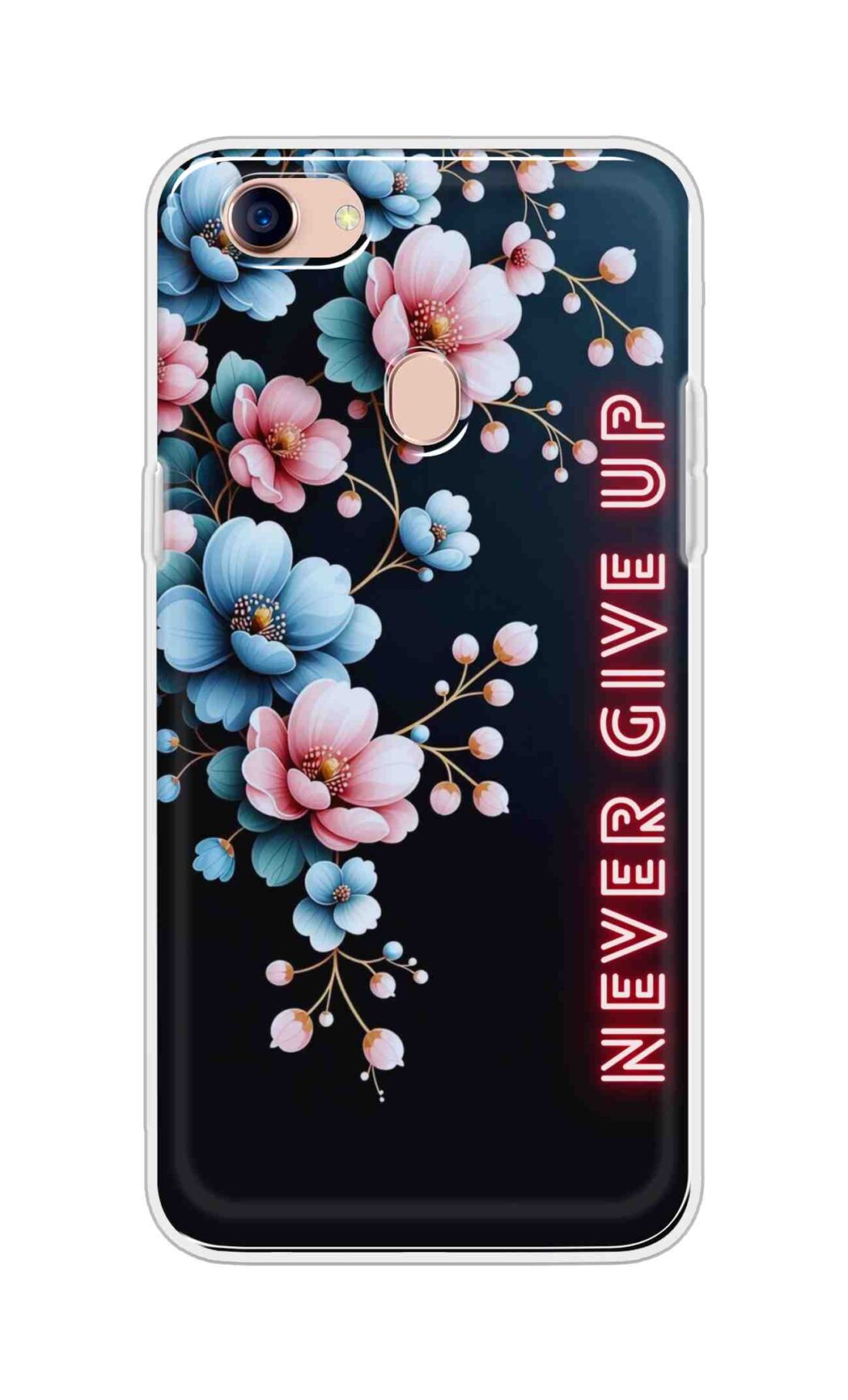Coberta Back Cover For Oppo F5 Youth Back Cover Stylish Case - Never Give Up with Flowers Design D16500