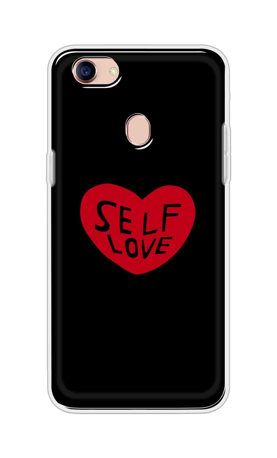 Coberta Back Cover For Oppo F5 Youth Back Cover Stylish Case - Self Love Heart in Black Design D16516