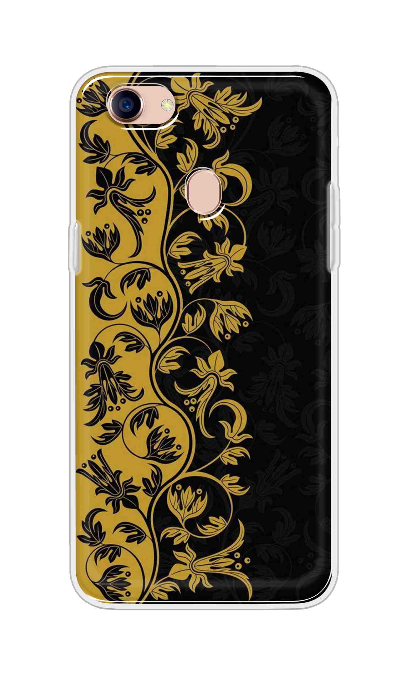 Coberta Back Cover For Oppo F5 Youth Back Cover Stylish Case - Black and Yellow Leaves Design D16518
