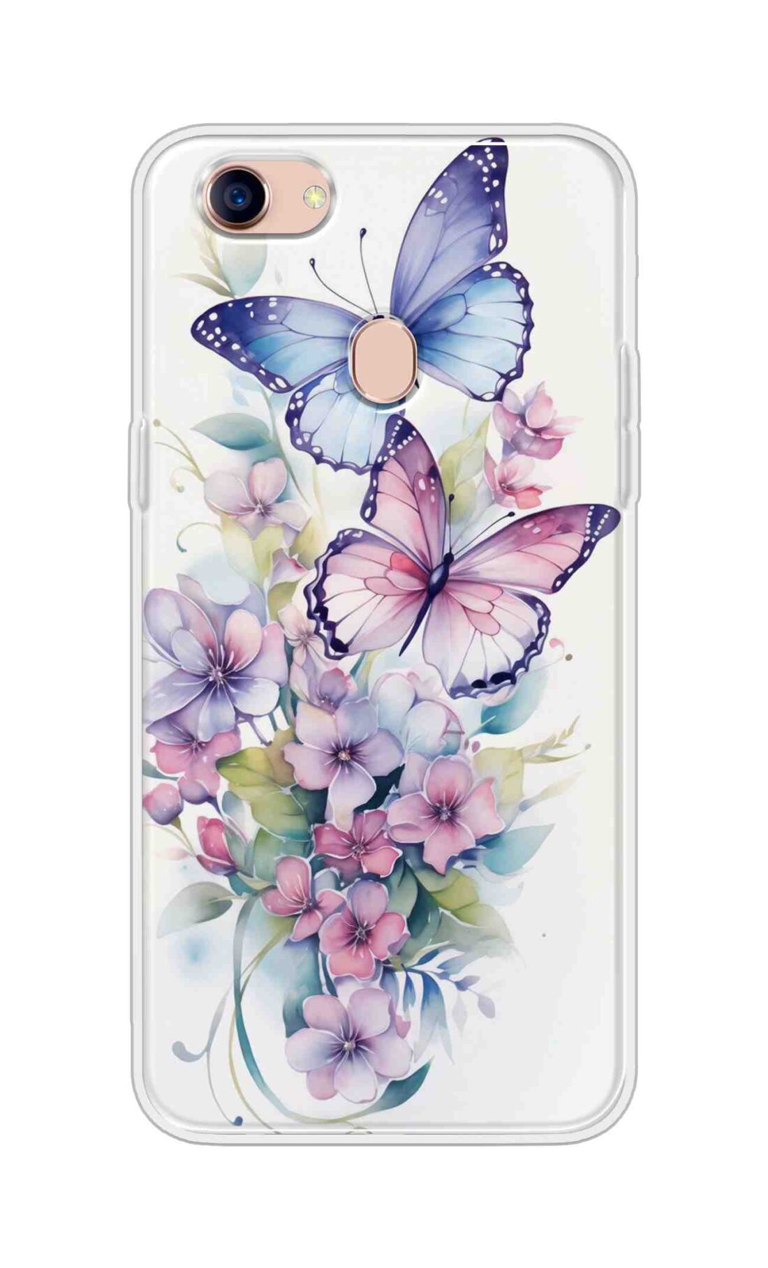 Coberta Back Cover For Oppo F5 Youth Back Cover Stylish Case - Butterfly with Flowers Design D16524