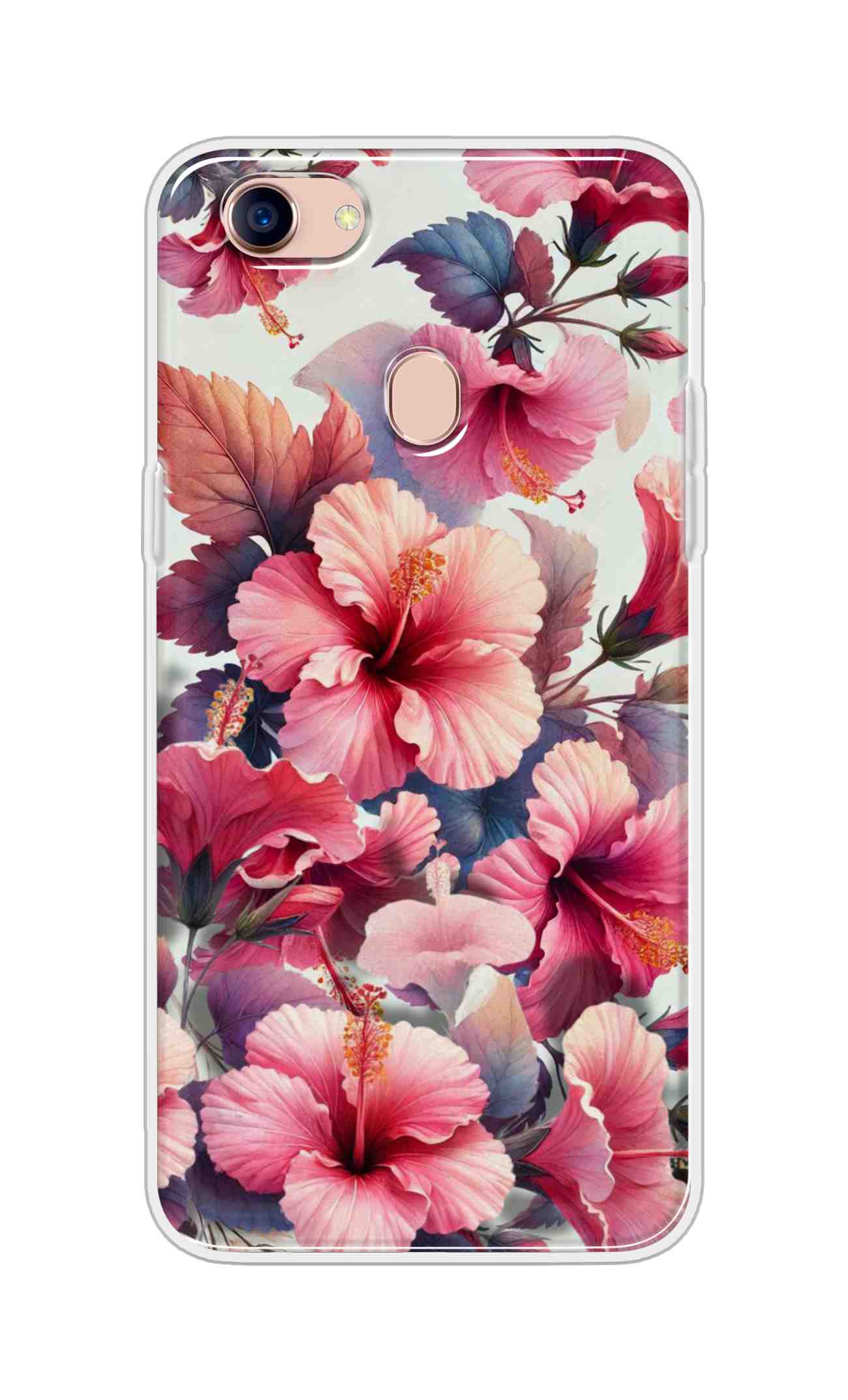 Coberta Back Cover For Oppo F5 Youth Back Cover Stylish Case - Pink Leaves and Flowers Design D16525