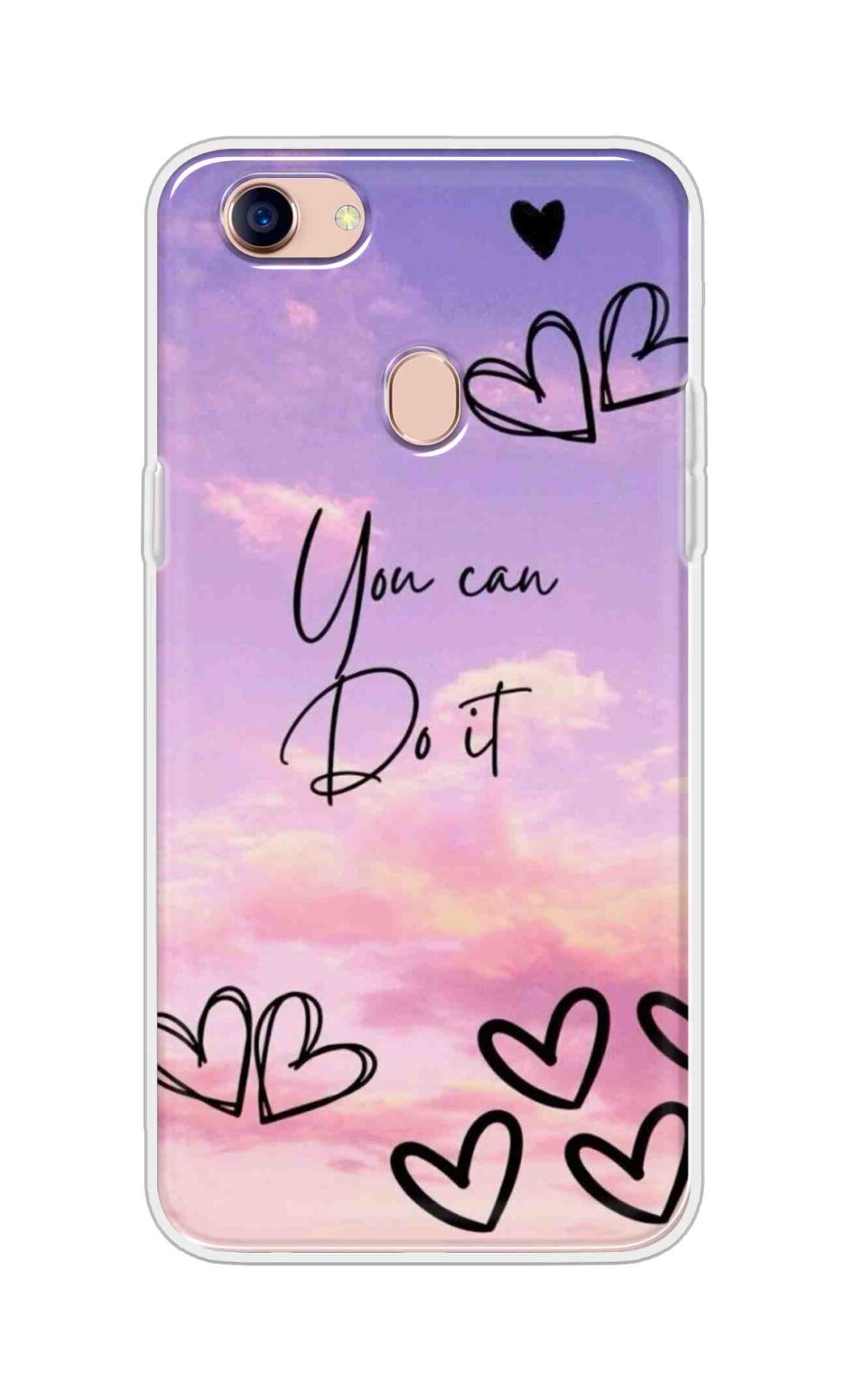 Coberta Back Cover For Oppo F5 Youth Back Cover Stylish Case - You Can Do It and Hearts Design D16539