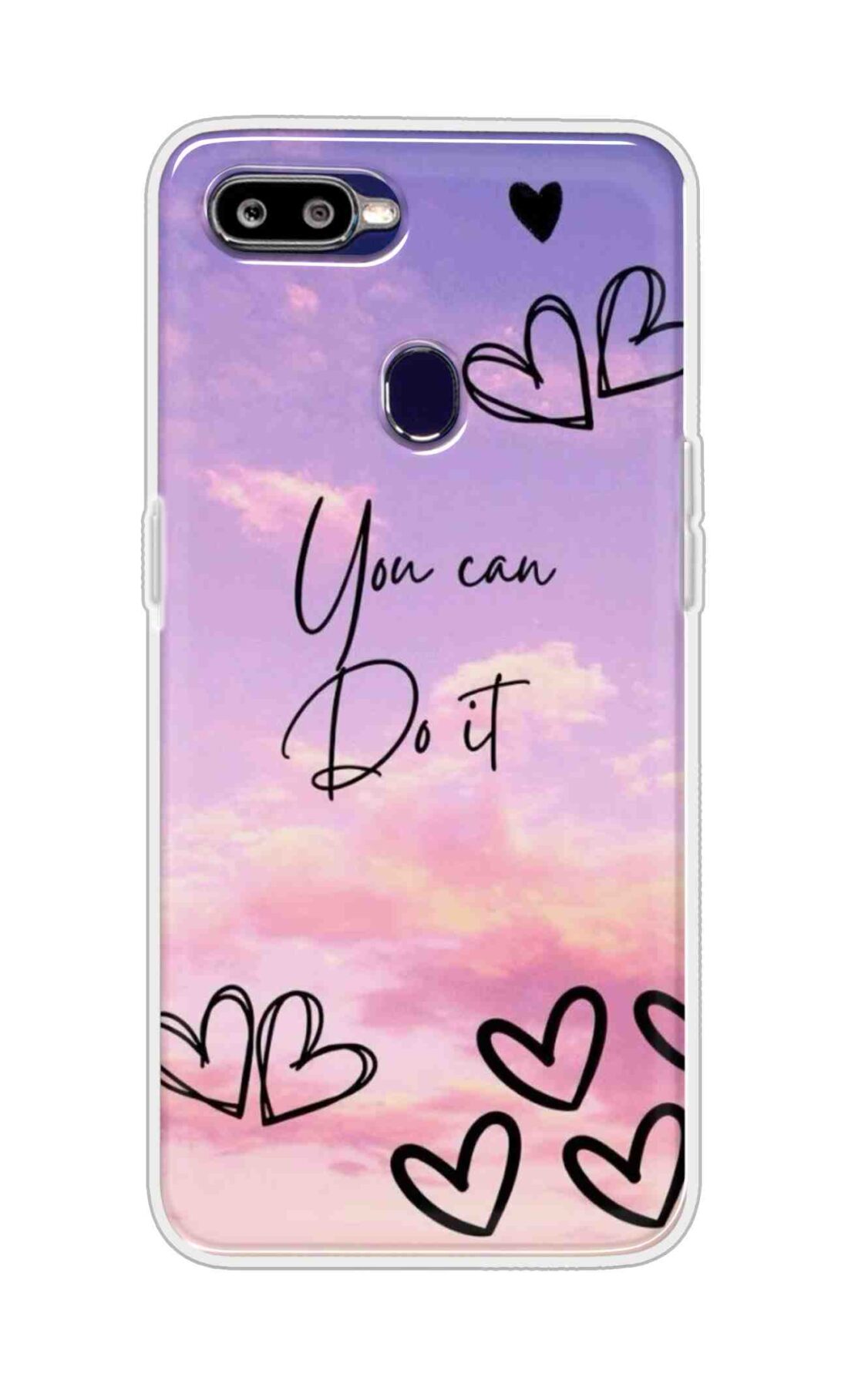 Coberta Back Cover For Oppo F9 Back Cover Stylish Case - You Can Do It and Hearts Design D16539