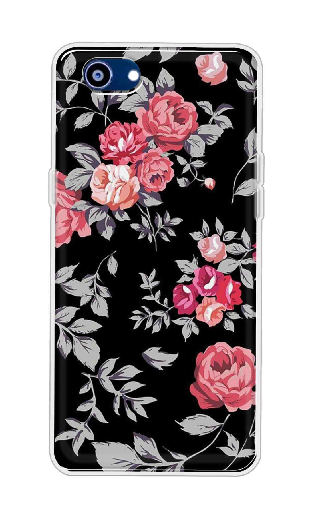 Coberta Back Cover For Oppo Realme 1 Back Cover Stylish Case - Pink Flowers and Grey Leaves Design D11556