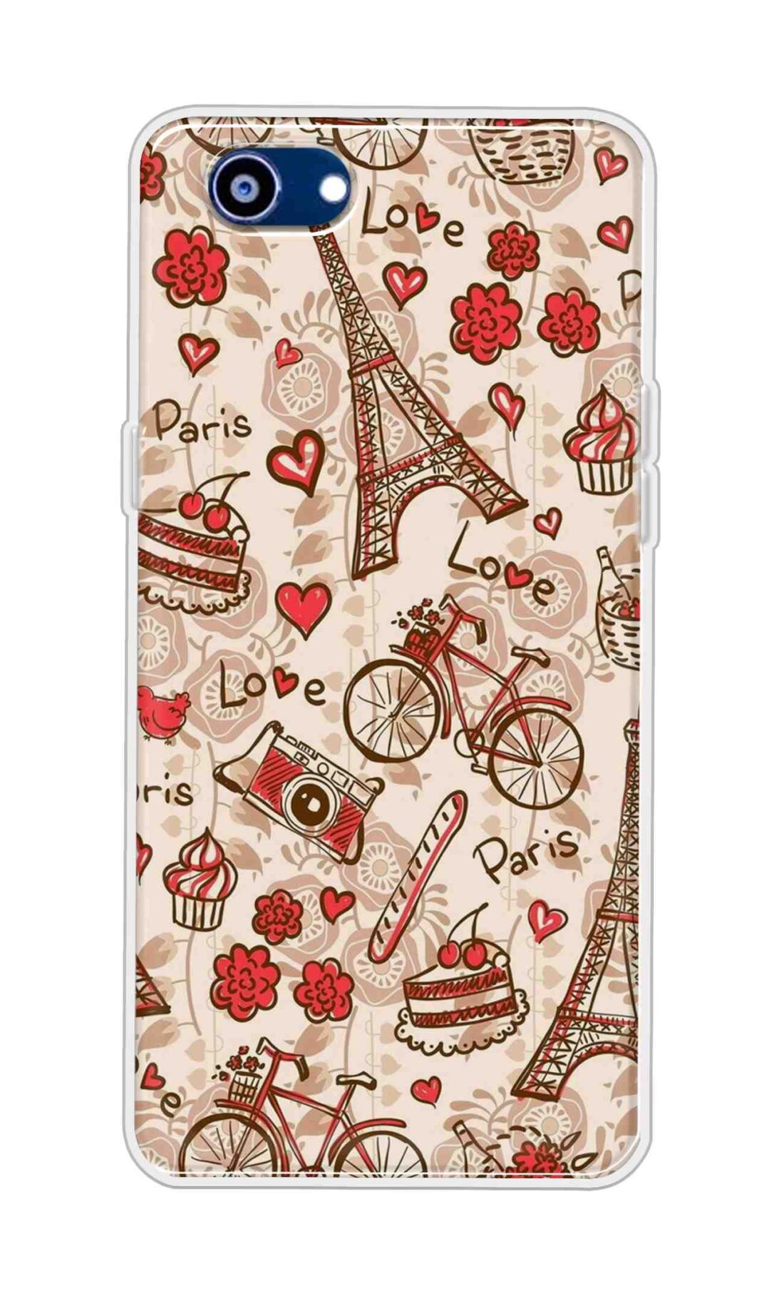 Coberta Back Cover For Oppo Realme 1 Back Cover Stylish Case - Paris and Love Text Pattern D11626