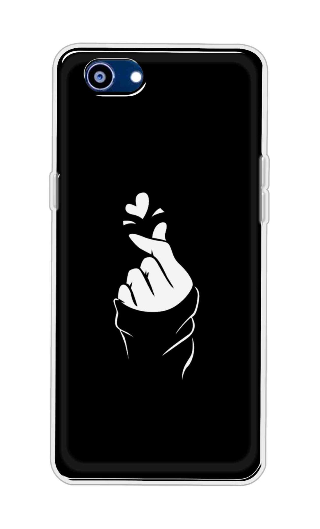 Coberta Back Cover For Oppo Realme 1 Back Cover Stylish Case - Black Korean Heart Design D11802