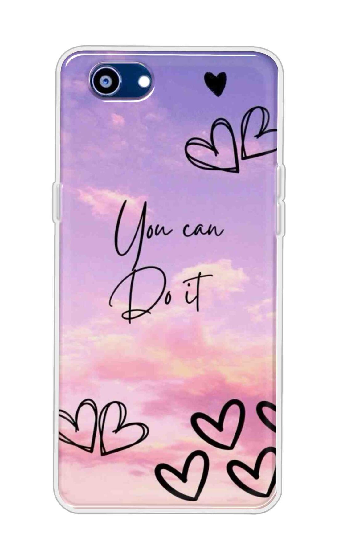 Coberta Back Cover For Oppo Realme 1 Back Cover Stylish Case - You Can Do It and Hearts Design D16539