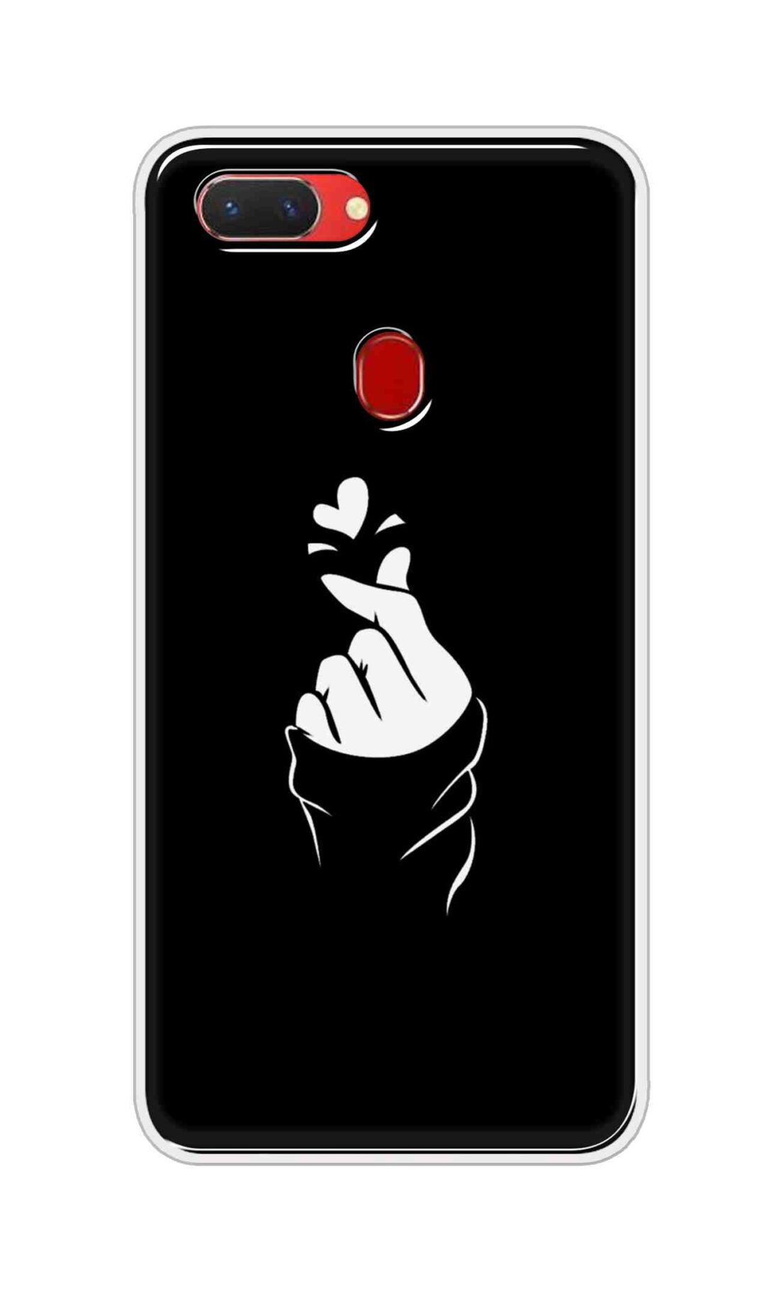 Coberta Back Cover For Oppo Realme 2 Back Cover Stylish Case - Black Korean Heart Design D11802