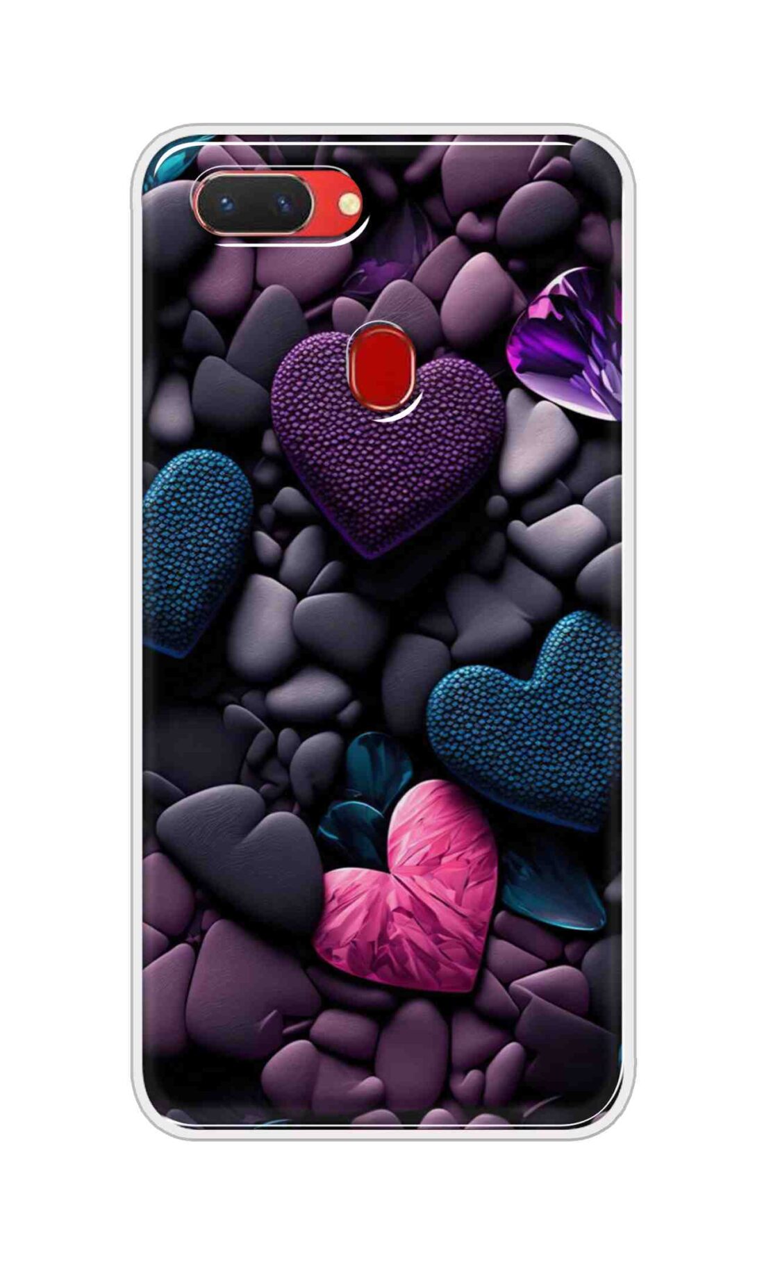 Coberta Back Cover For Oppo Realme 2 Back Cover Stylish Case - Purple Hearts Design D16005