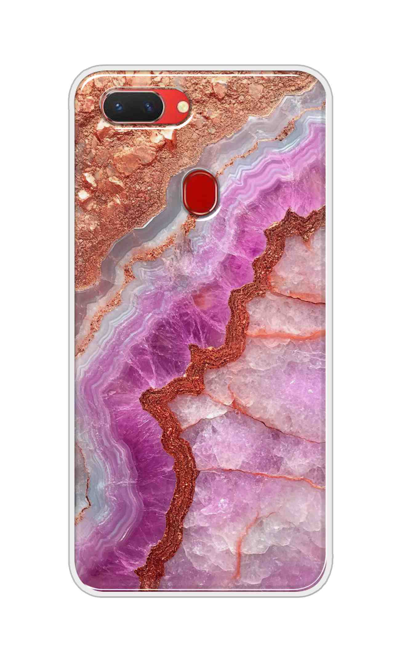 Coberta Back Cover For Oppo Realme 2 Back Cover Stylish Case - Multicolour Marble Design D16532