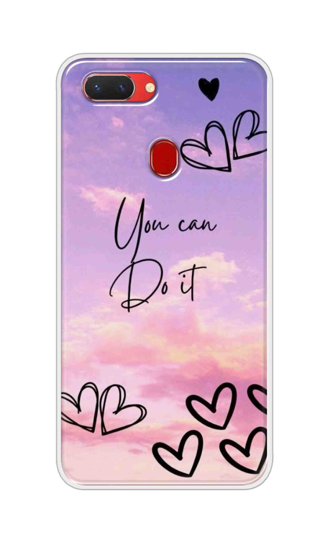 Coberta Back Cover For Oppo Realme 2 Back Cover Stylish Case - You Can Do It and Hearts Design D16539