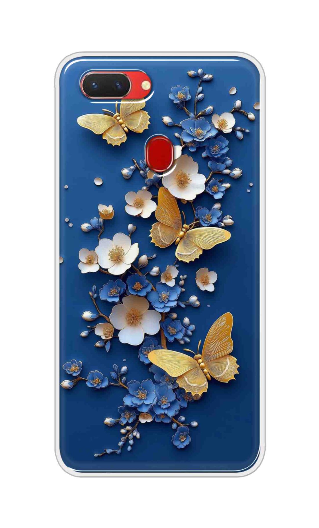 Coberta Back Cover For Oppo Realme 2 Back Cover Stylish Case - Butterflyes and Flowers in Blue Design D16580