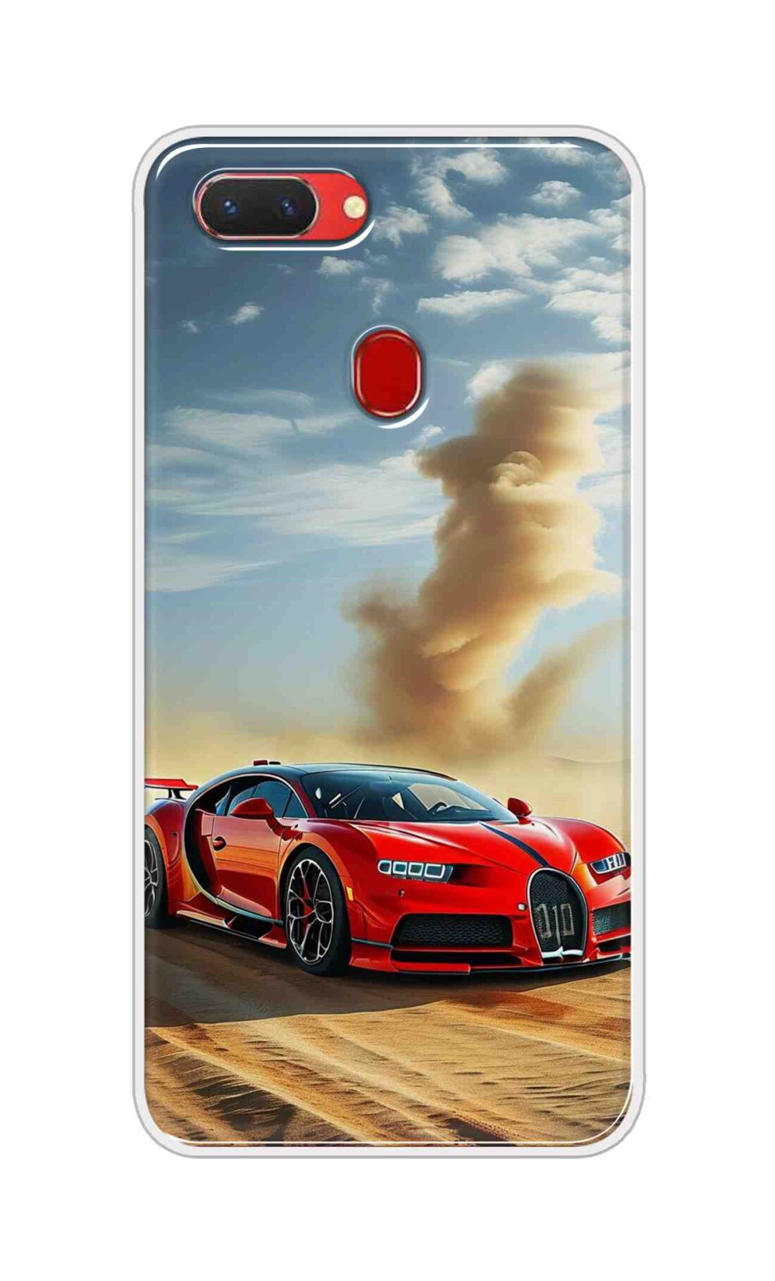 Coberta Back Cover For Oppo Realme 2 Back Cover Stylish Case - Red Modified Car on Sand Design D16634