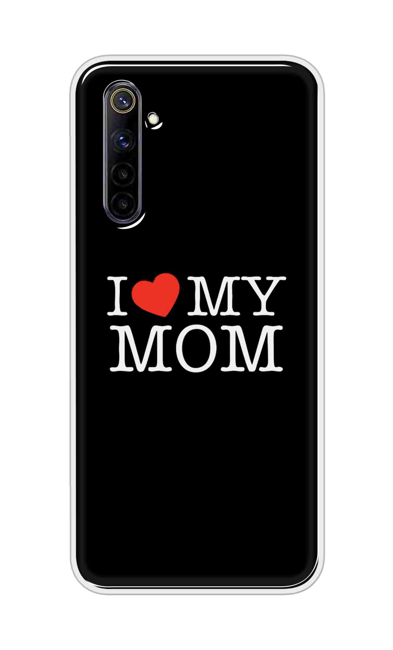 Coberta Back Cover For Oppo Realme 6i Back Cover Stylish Case - I Love My Mom in Black Design D11011