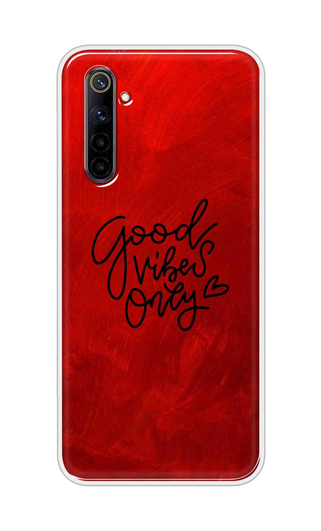 Coberta Back Cover For Oppo Realme 6i Back Cover Stylish Case - Good Vibes Only in Red Design D16507