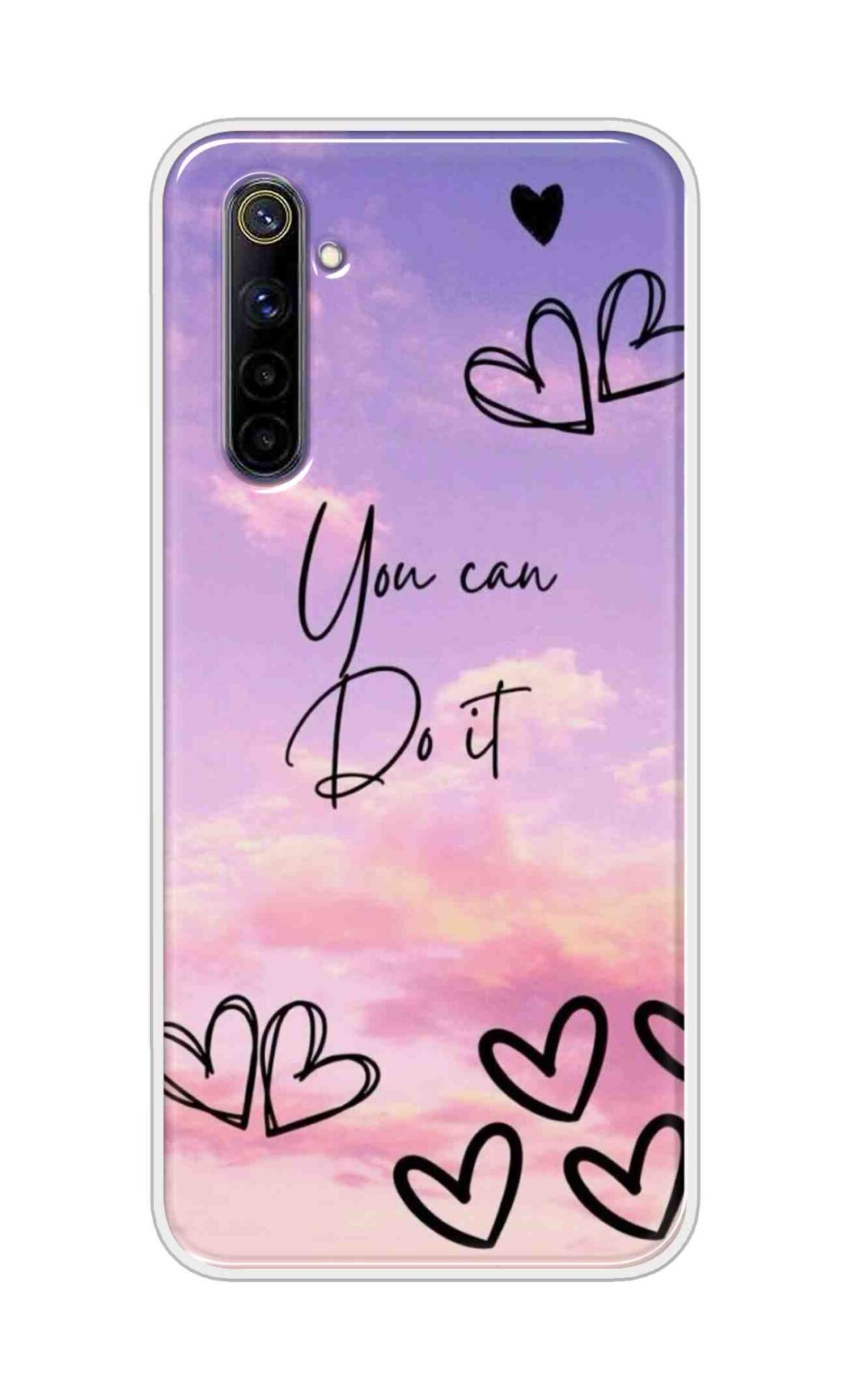 Coberta Back Cover For Oppo Realme 6i Back Cover Stylish Case - You Can Do It and Hearts Design D16539