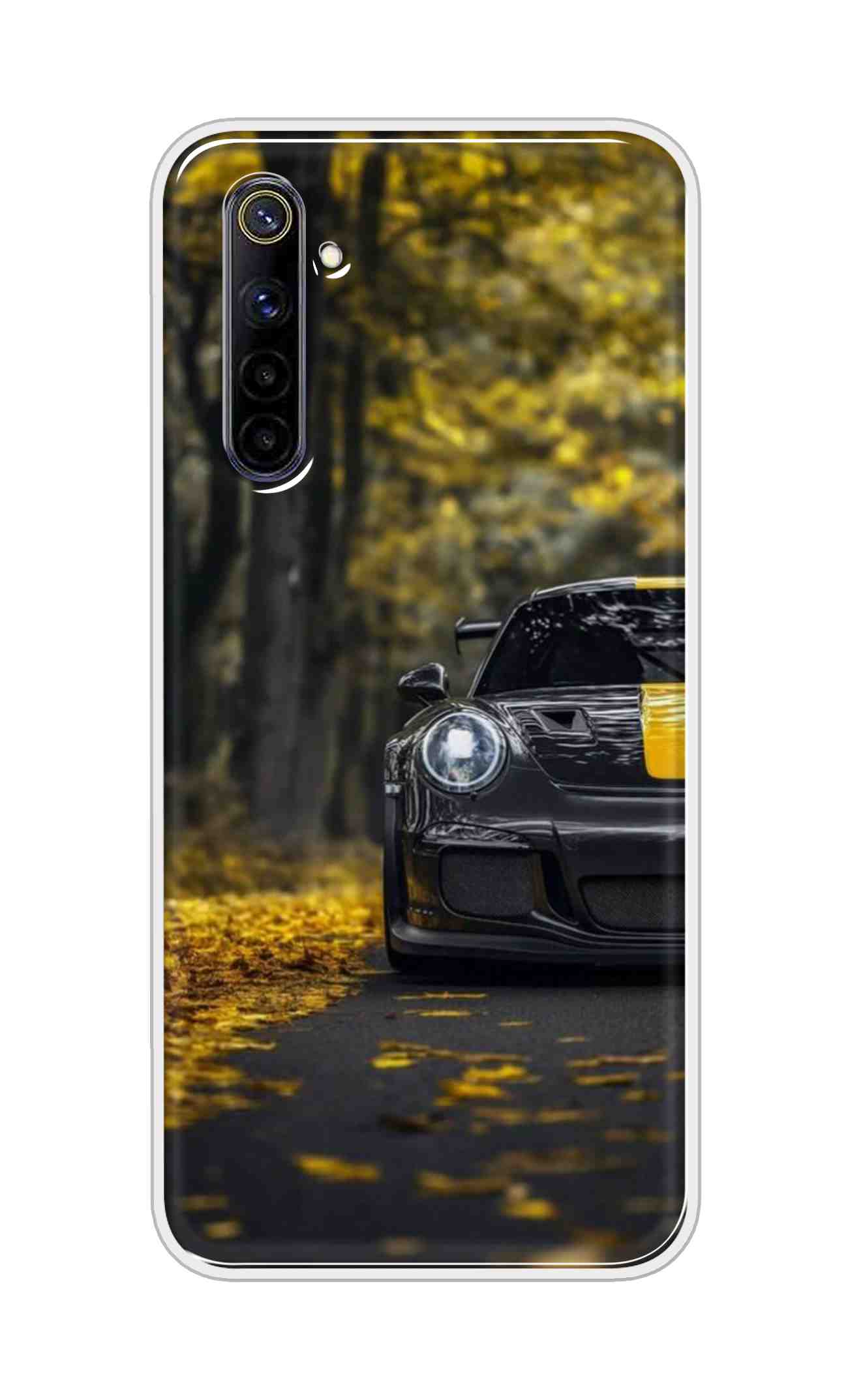 Coberta Back Cover For Oppo Realme 6i Back Cover Stylish Case - Black and Yellow Car Design D16561