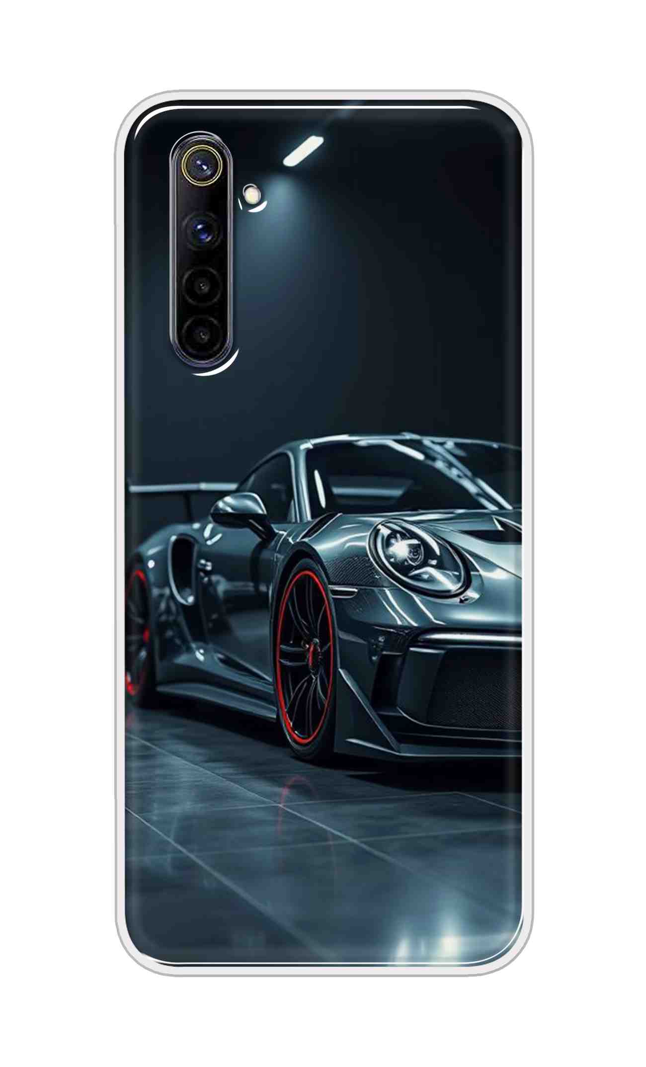 Coberta Back Cover For Oppo Realme 6i Back Cover Stylish Case - Black Modern Car Design D16630