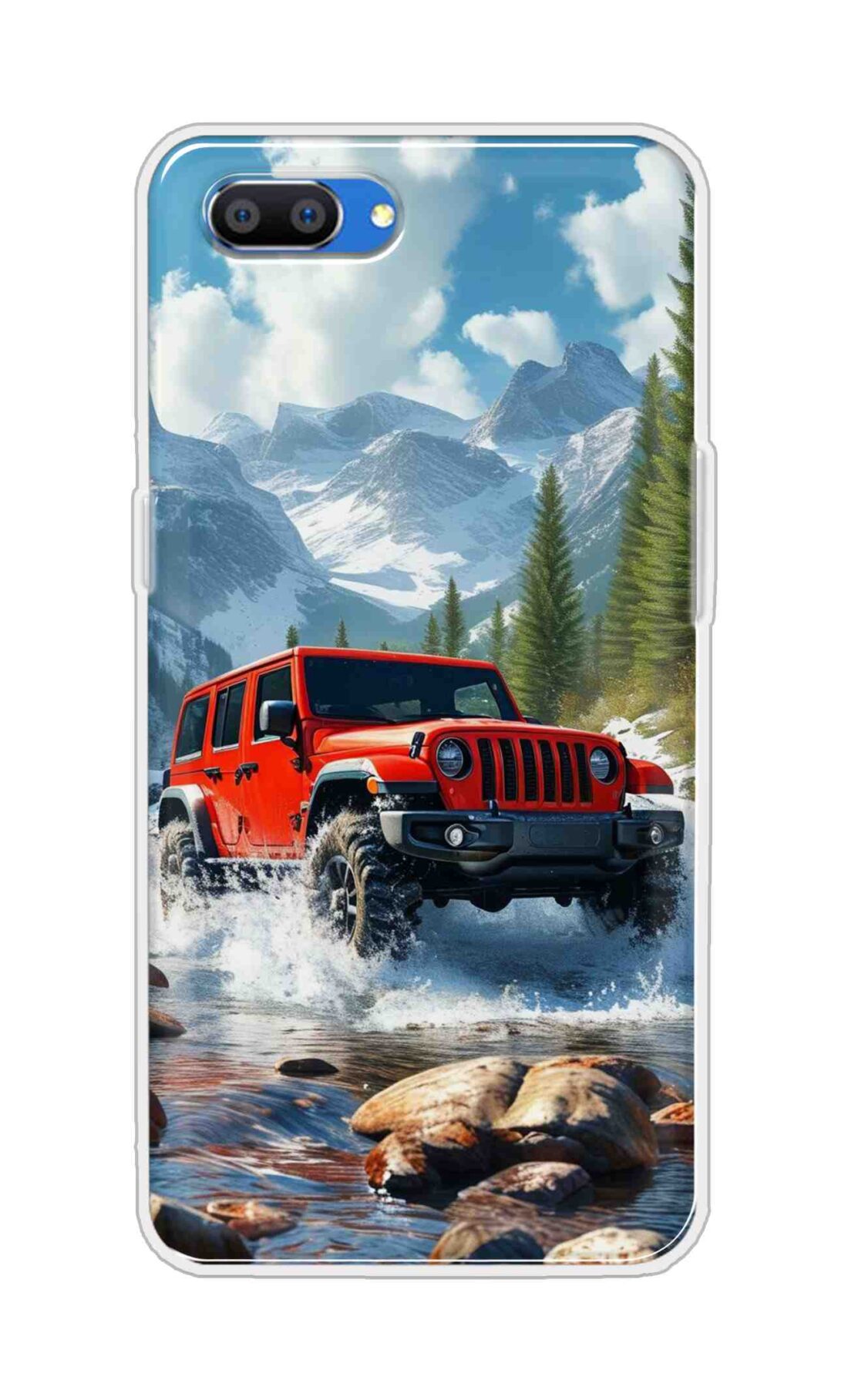 Coberta Back Cover For Oppo Realme C1 Back Cover Stylish Case - Red Car in Nature Design D16513