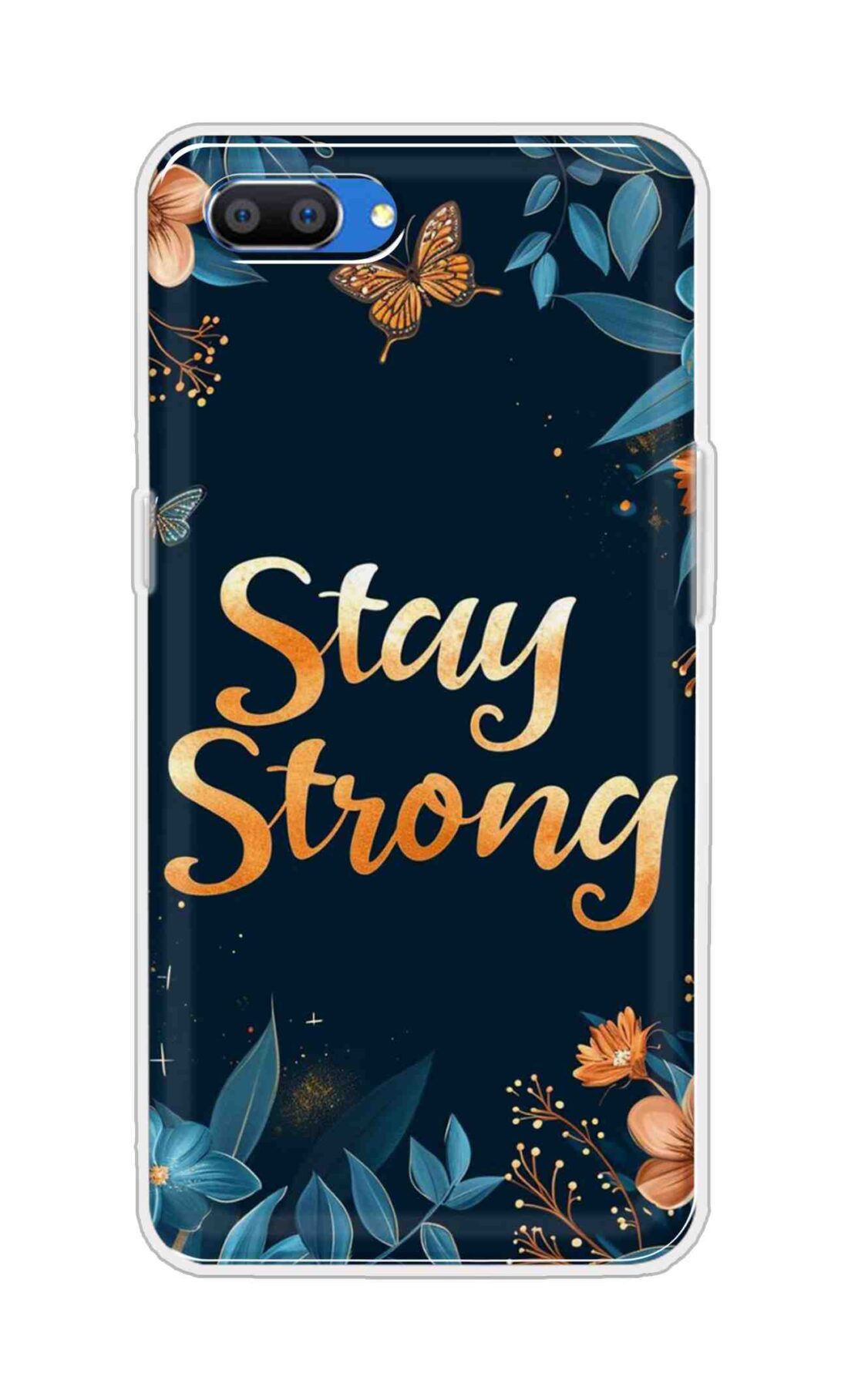 Coberta Back Cover For Oppo Realme C1 Back Cover Stylish Case - Stay Strong with Flowers Design D16514