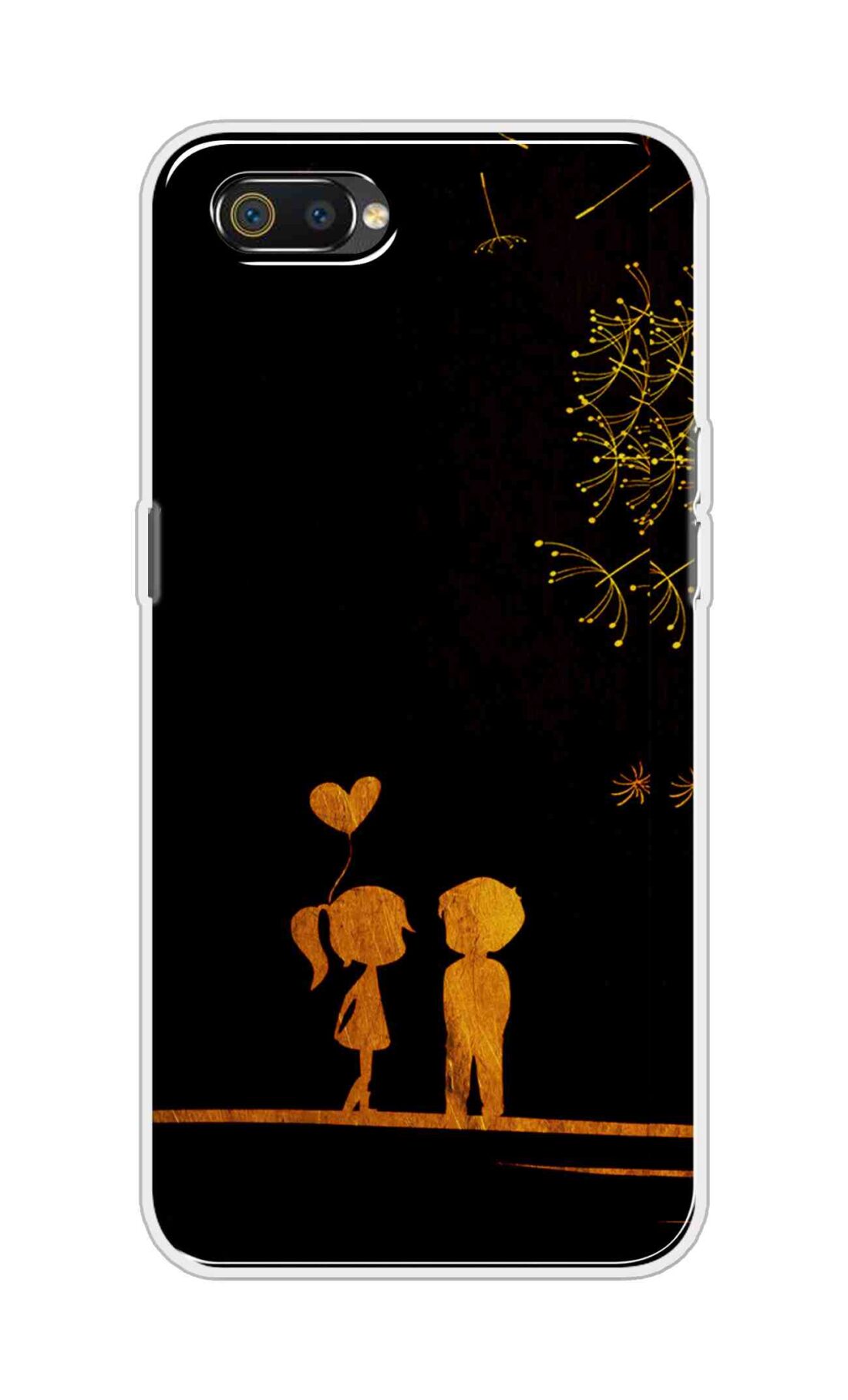 Coberta Back Cover For Oppo Realme C2 Back Cover Stylish Case - Girl and Boy Love in Black Design D11017