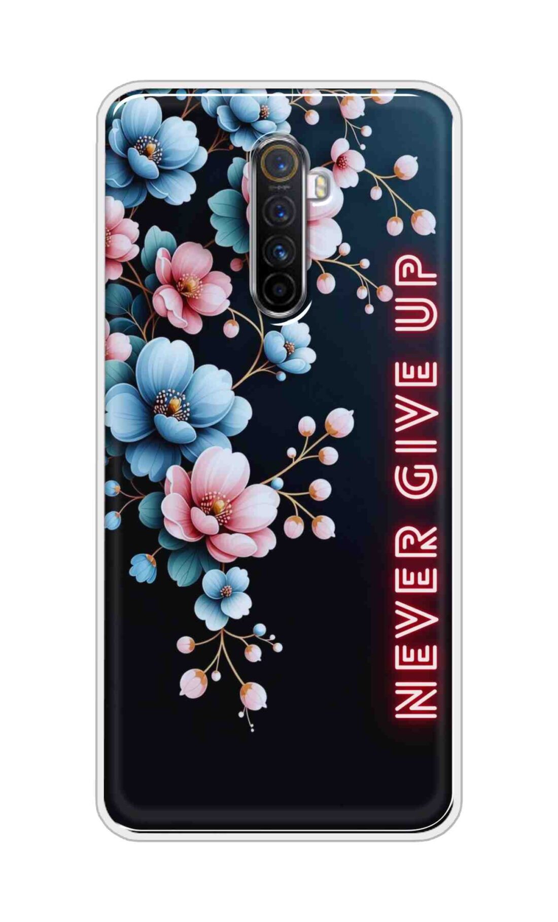 Coberta Back Cover For Oppo Realme X2 Pro Back Cover Stylish Case - Never Give Up with Flowers Design D16500