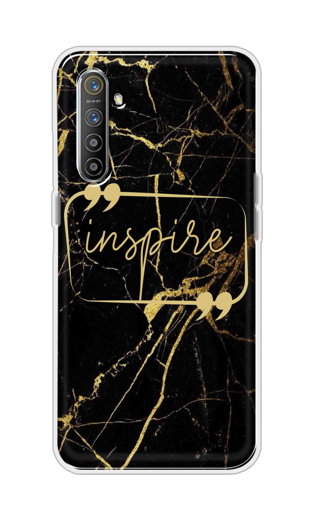 Coberta Back Cover For Oppo Realme XT Back Cover Stylish Case - Inspire in Golden Marble Design D16509