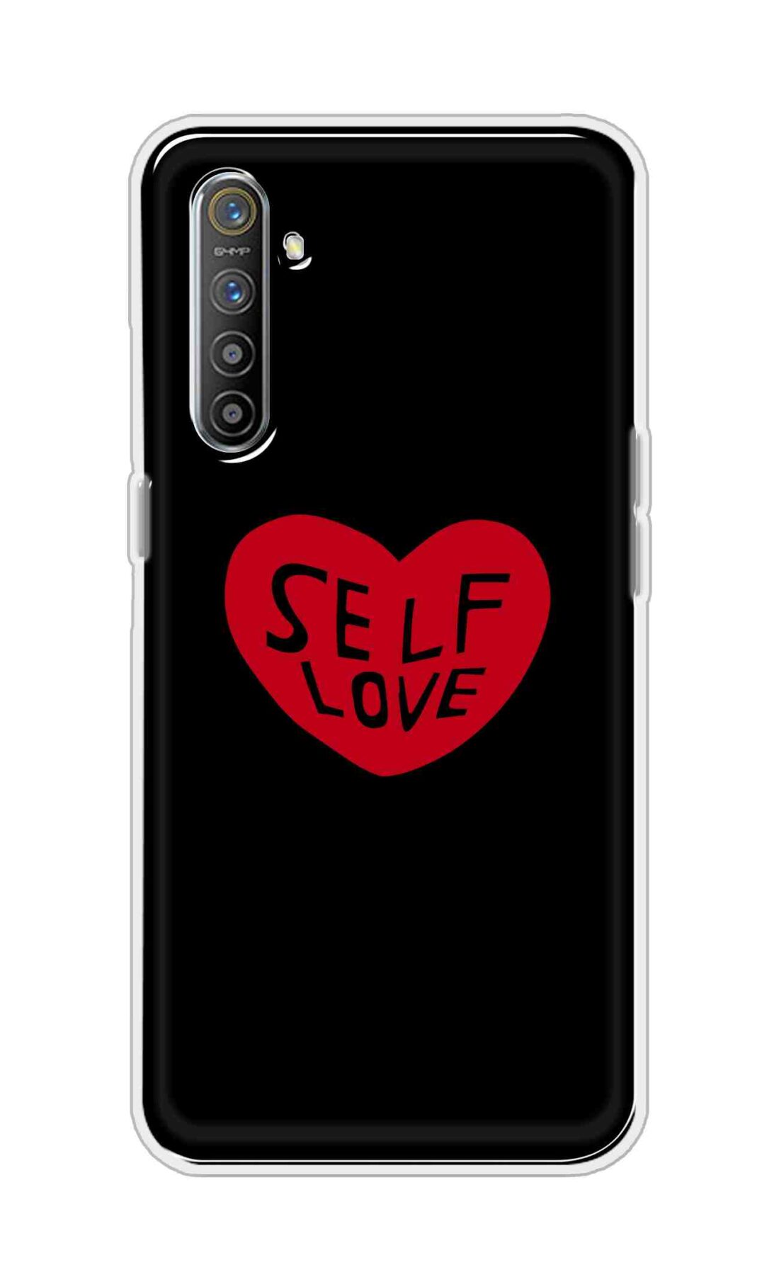 Coberta Back Cover For Oppo Realme XT Back Cover Stylish Case - Self Love Heart in Black Design D16516
