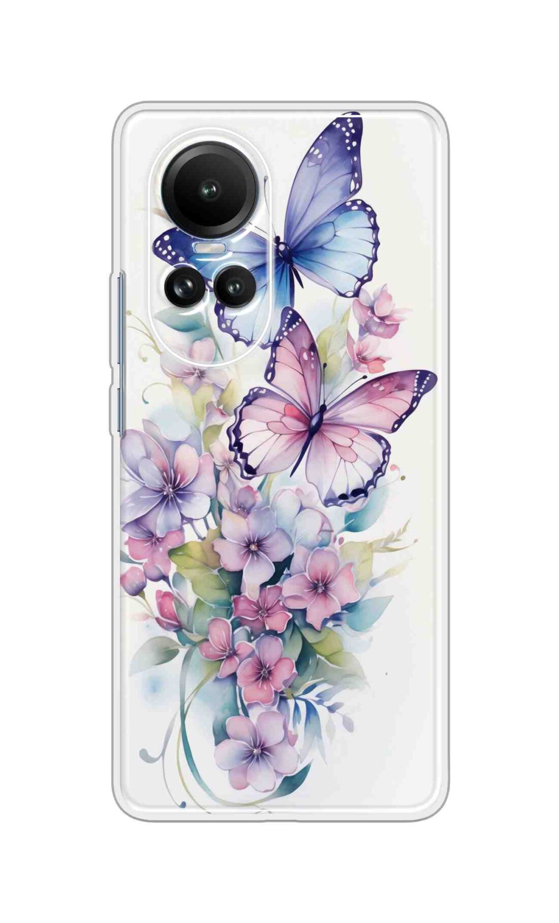 Coberta Back Cover For Oppo Reno 10 5G Back Cover Stylish Case - Butterfly with Flowers Design D16524