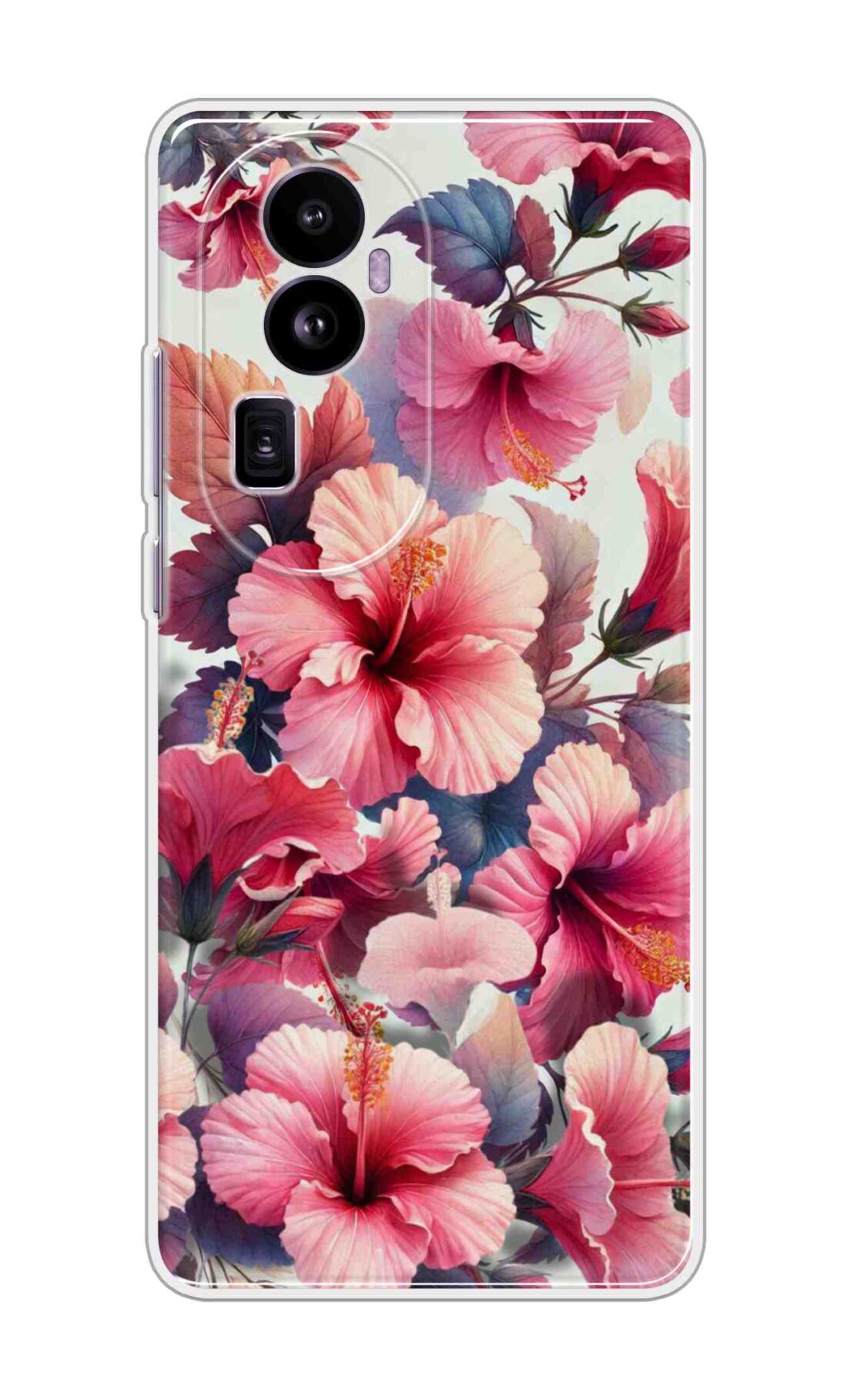 Coberta Back Cover For Oppo Reno 10 Pro Plus 5G Back Cover Stylish Case - Pink Leaves and Flowers Design D16525