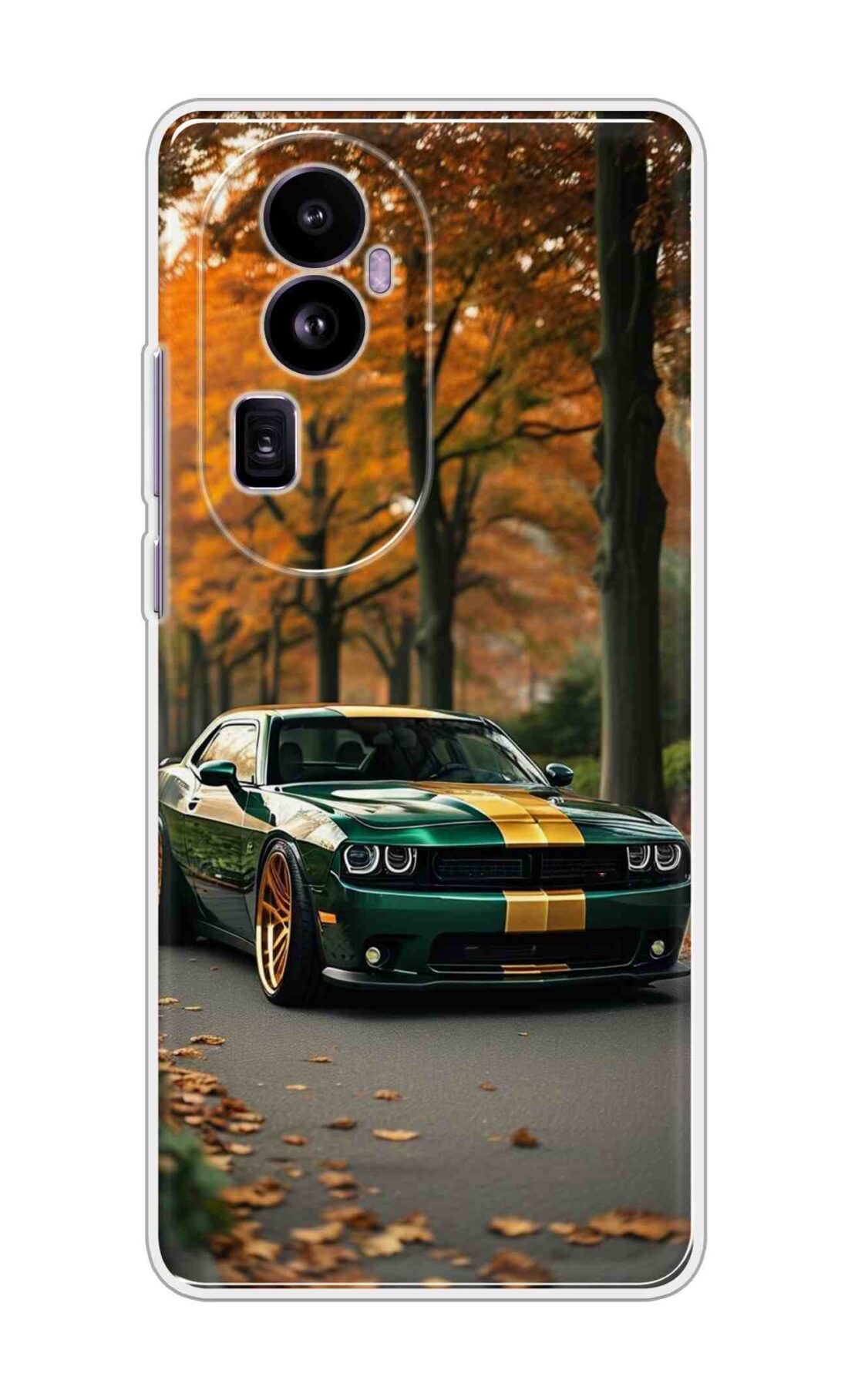 Coberta Back Cover For Oppo Reno 10 Pro Plus 5G Back Cover Stylish Case - Golden Line in Green Design D16546