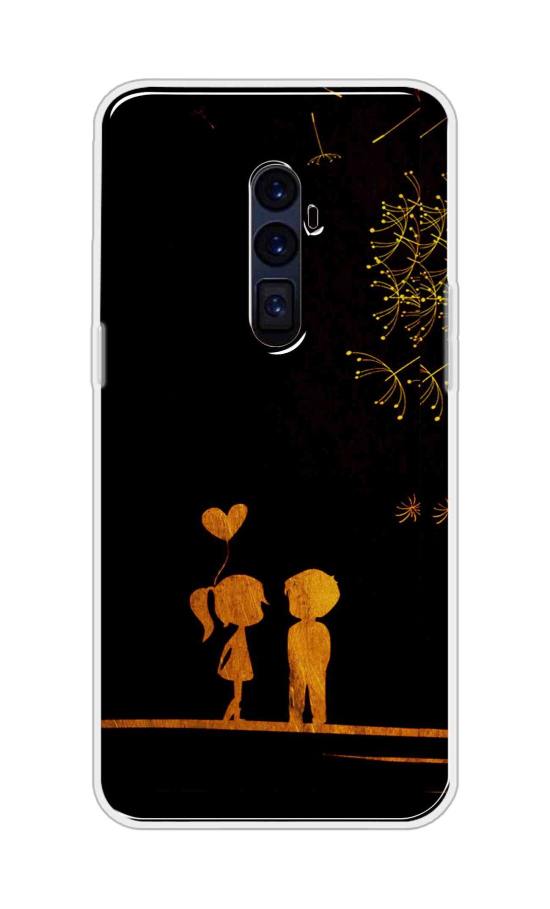 Coberta Back Cover For Oppo Reno 10x Zoom Back Cover Stylish Case - Girl and Boy Love in Black Design D11017