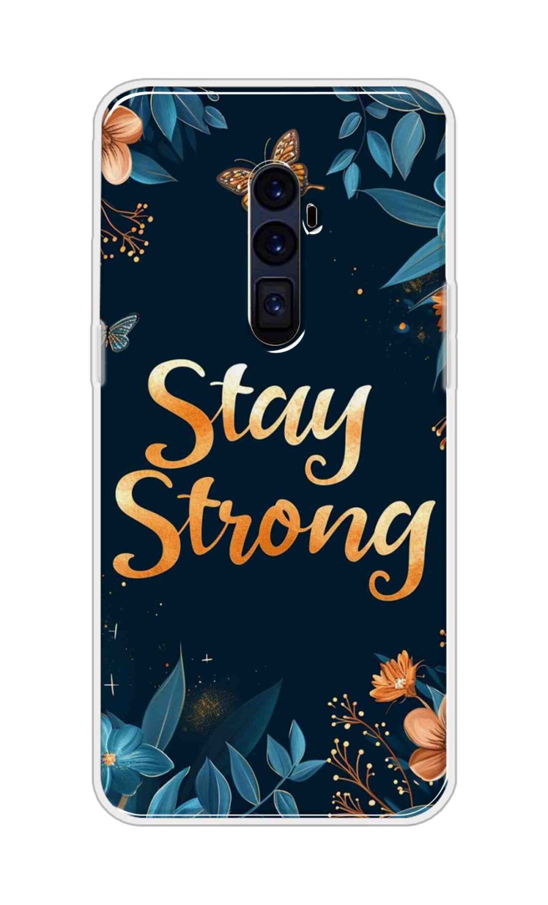 Coberta Back Cover For Oppo Reno 10x Zoom Back Cover Stylish Case - Stay Strong with Flowers Design D16514