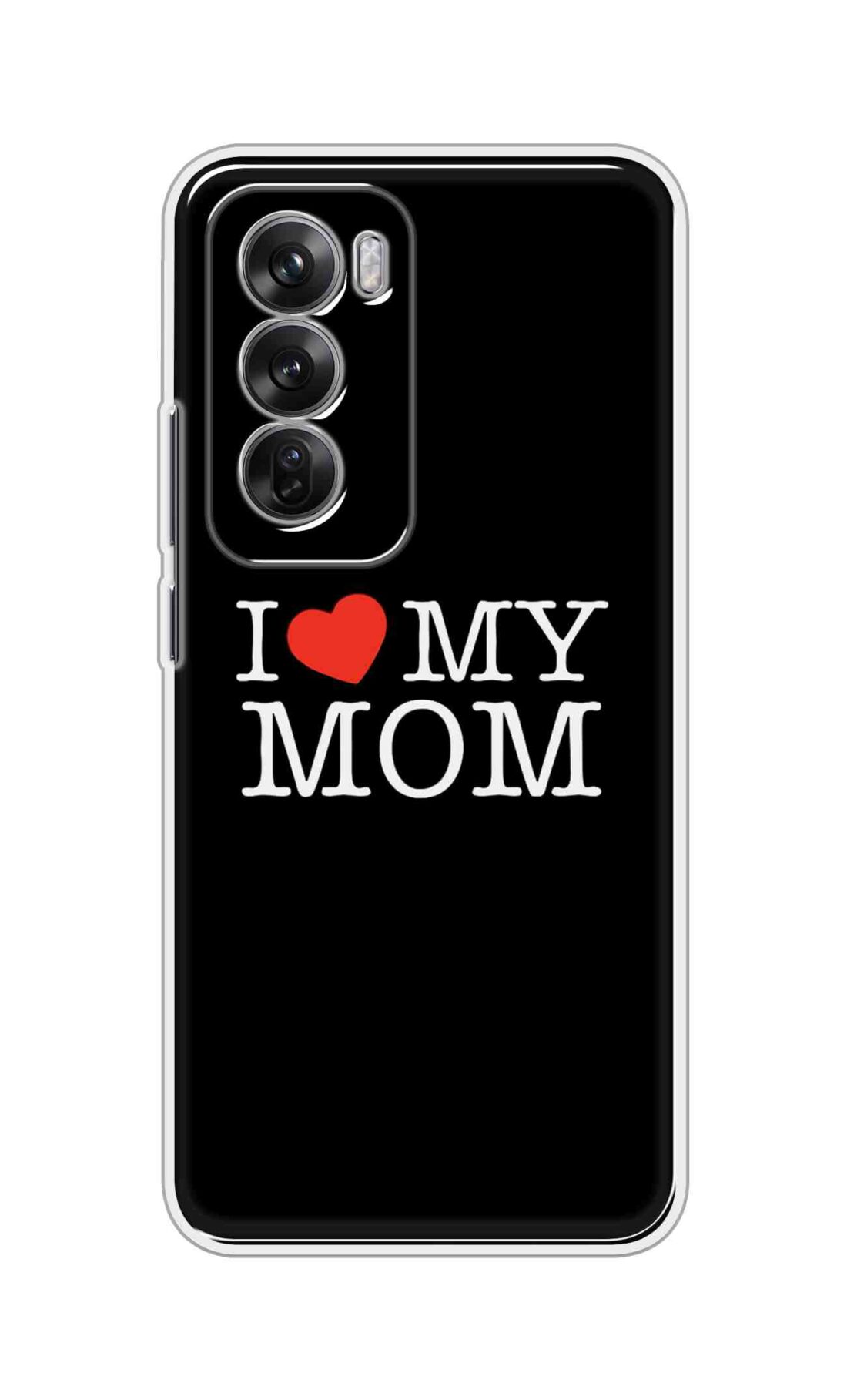 Coberta Back Cover For Oppo Reno 12 5G Back Cover Stylish Case - I Love My Mom in Black Design D11011